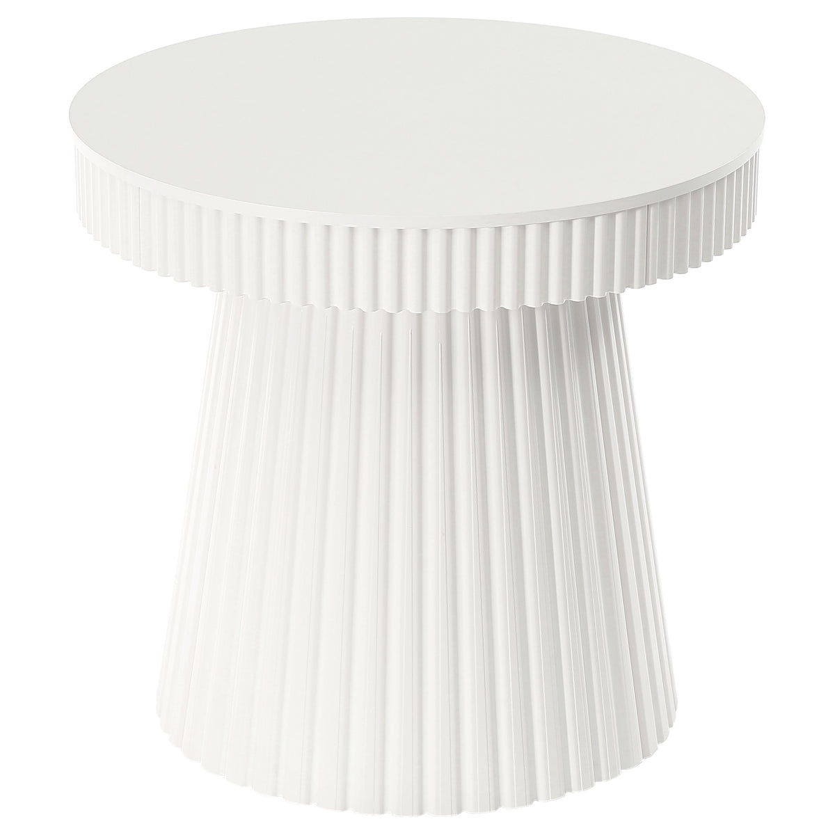 31.5" Modern Dining Table, Small Round Kitchen Table with Fluted Pedestal Base