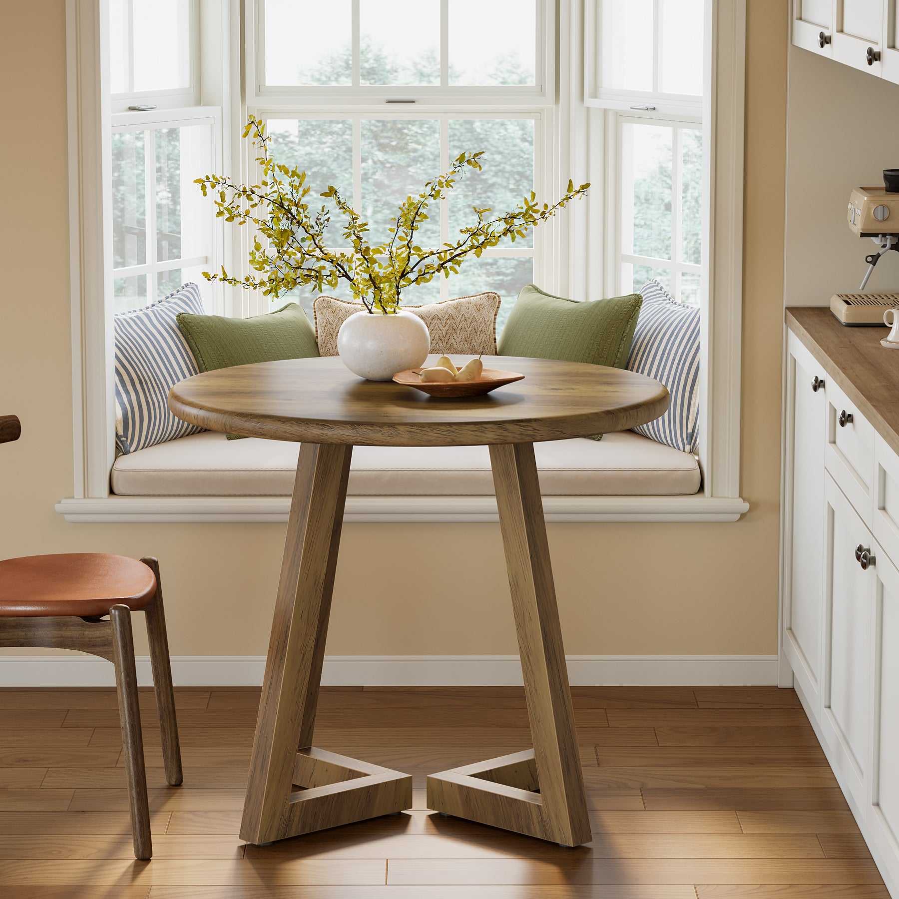 Round Dining Table for 2-4 People, 31.5" Kitchen Table for Dining Room