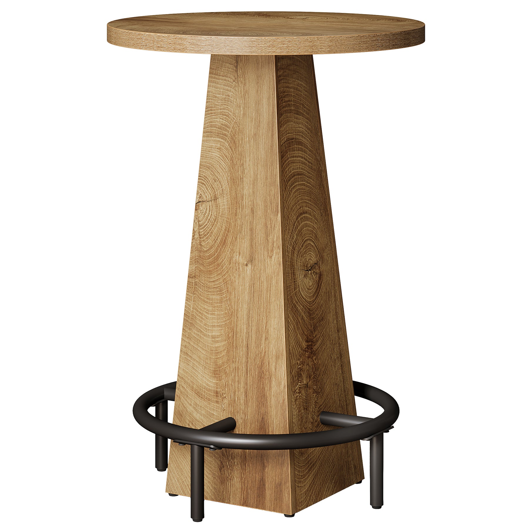 Round Pub Table, Counter Height Bar Table With Footrest