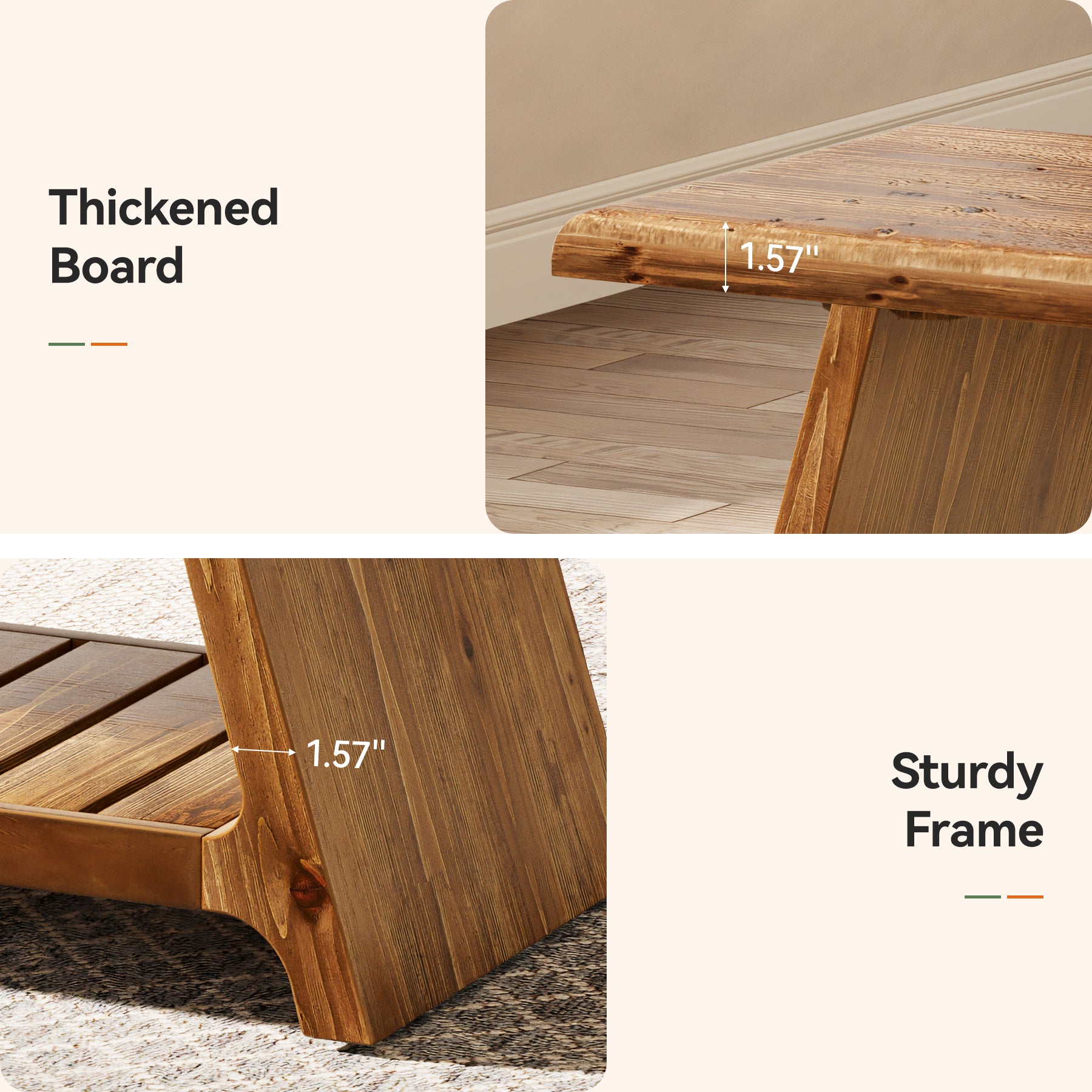 63" Solid Wood Entryway Bench, Narrow Shoe Bench Seat with Storage