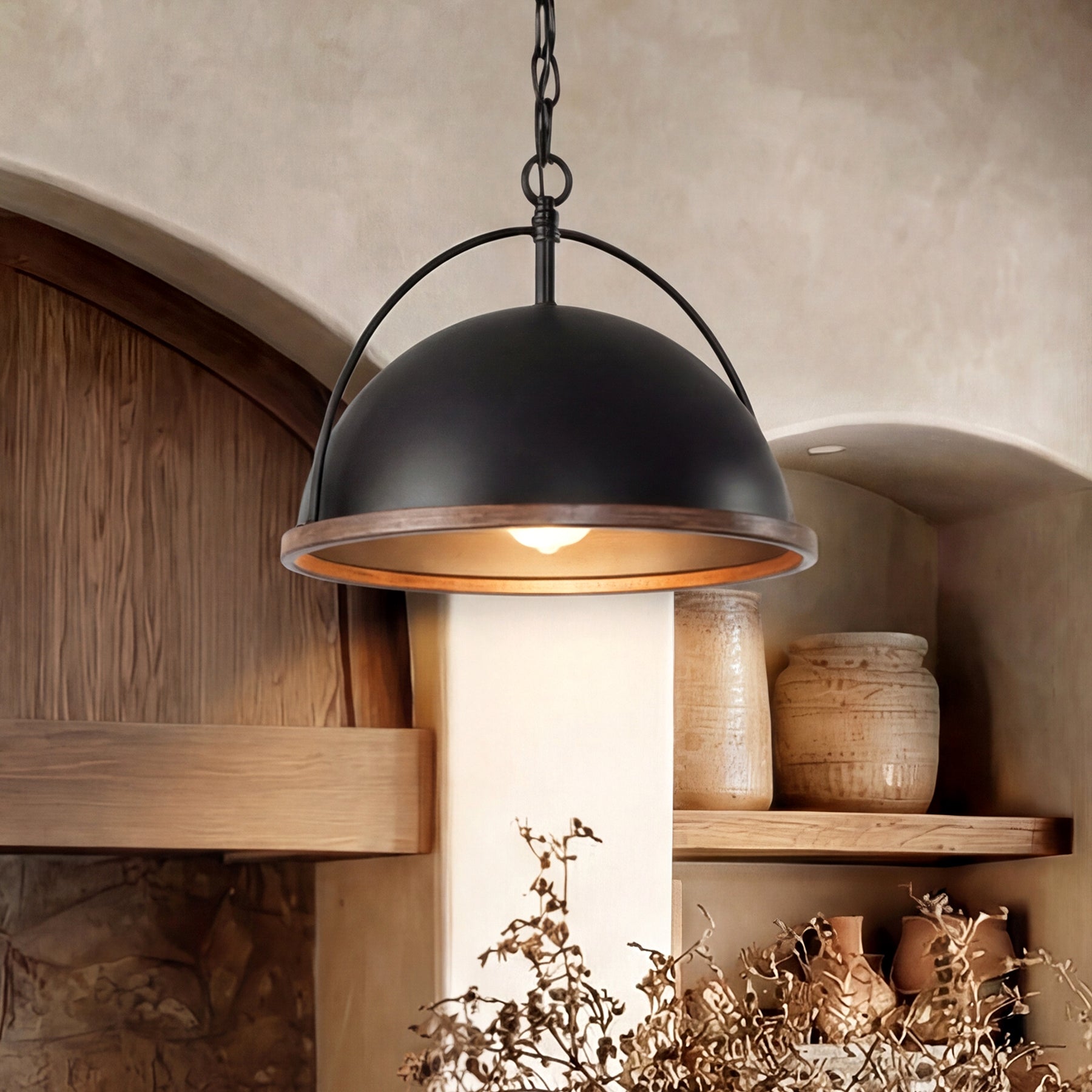 13" Pendant Lights, 1-Light Industrial Ceiling Lights With Adjustable Height