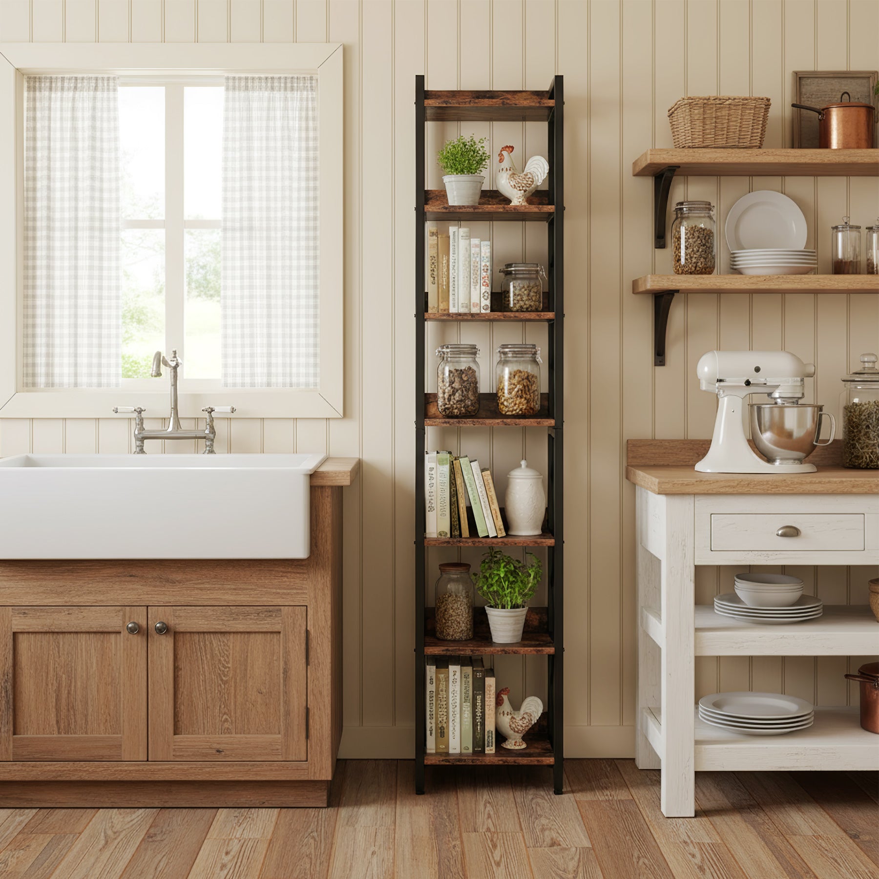 78.7” Tall Narrow Bookshelf, Slim Display Shelf for Home Office & Small Areas