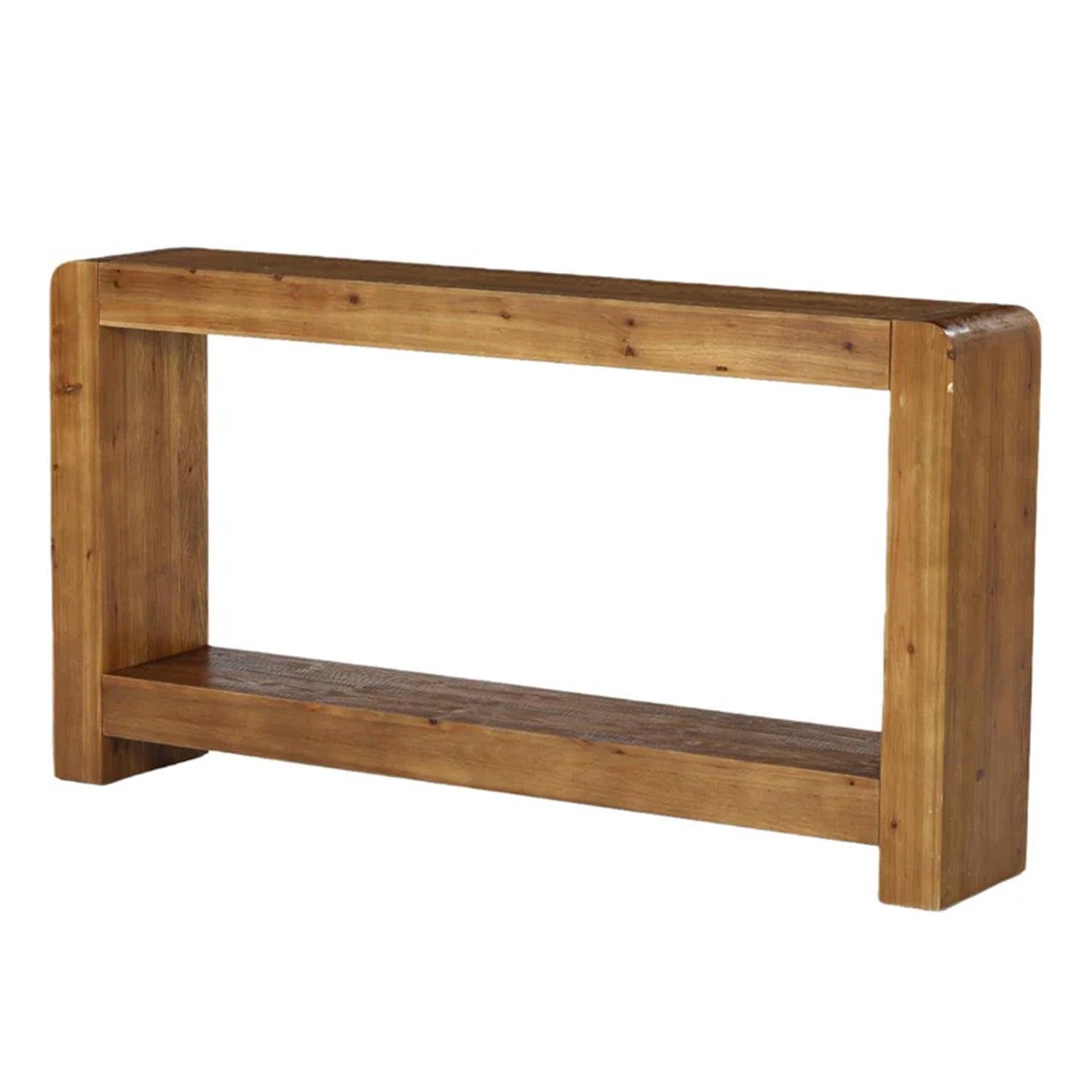 63" Solid Wood Console Table with Storage, 2-Tier Farmhouse Entryway Sofa Table