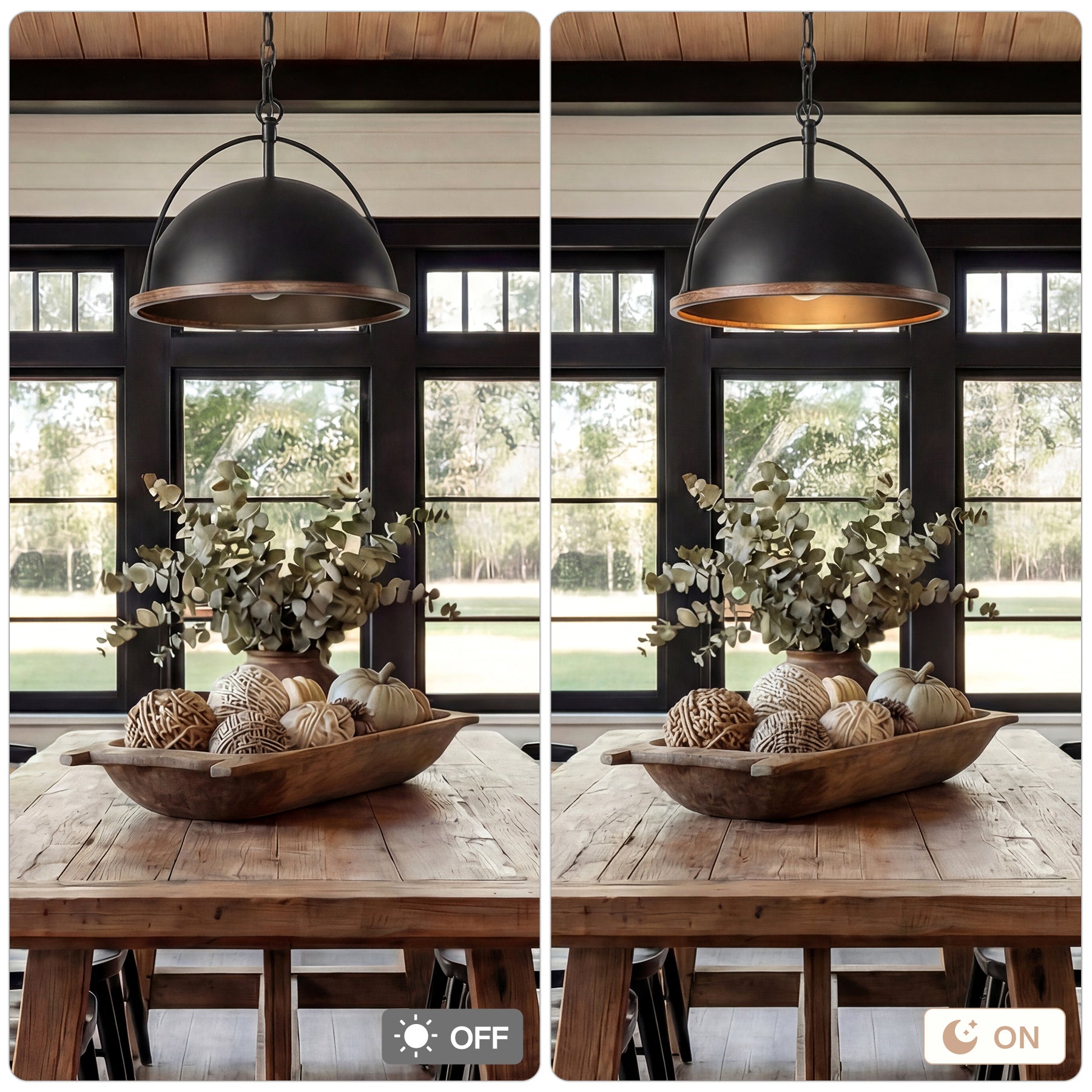 13" Pendant Lights, 1-Light Industrial Ceiling Lights With Adjustable Height