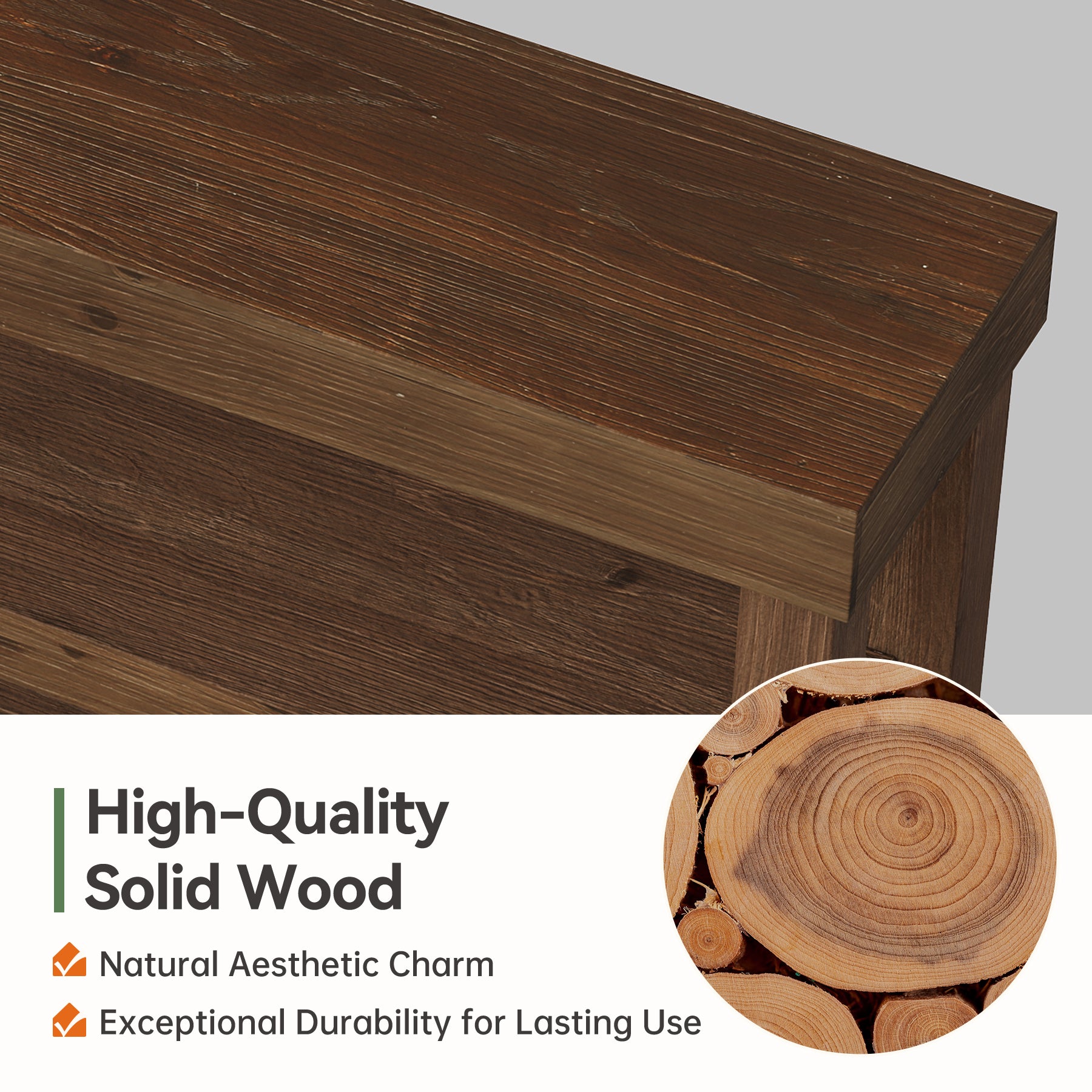 3-Tier Solid Wood Console Table, 63" Narrow Sofa Table Behind The Couch