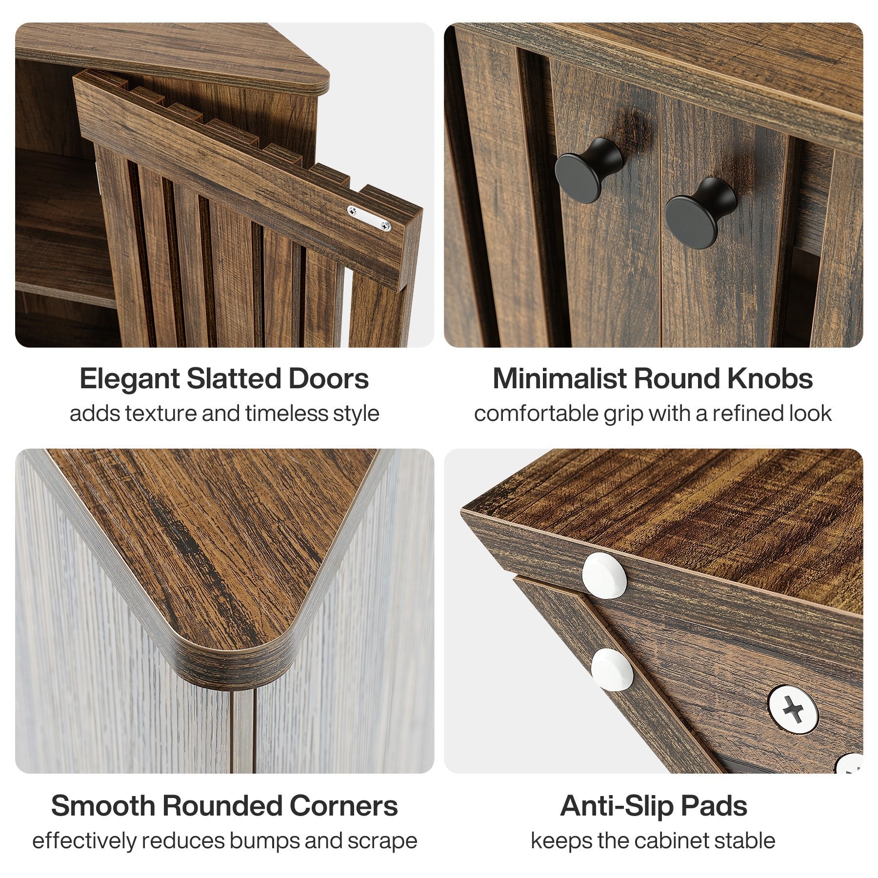 53" Console Table, Farmhouse Entryway Table with Fluted Cabinet Door
