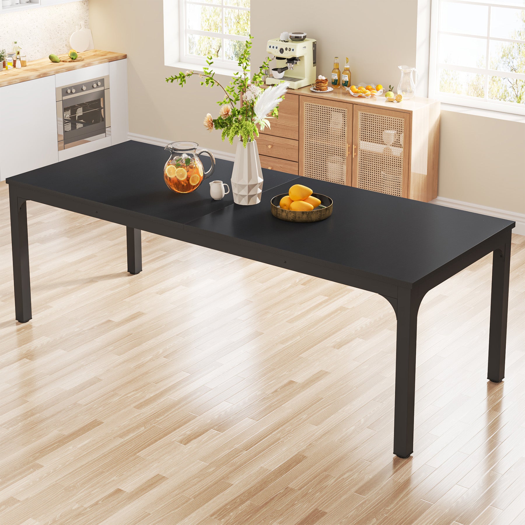 78.7" Rectangular Dining Table for 6–8 People, Long Kitchen Table