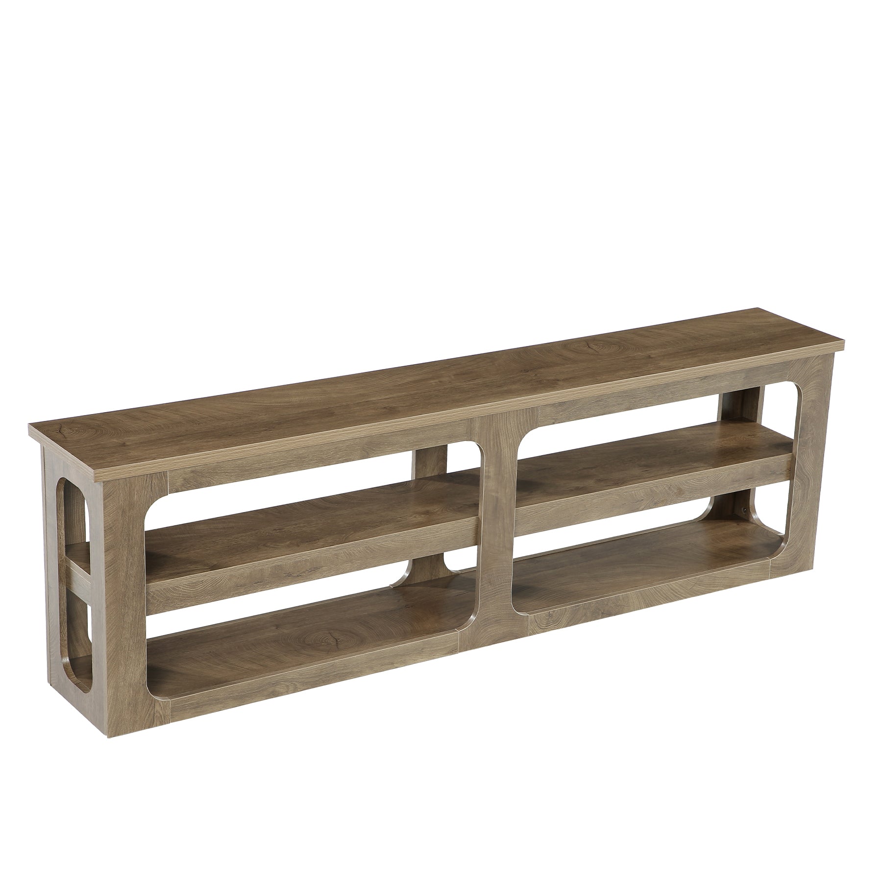 70.87” Entryway with 3-Tier Storage Shelves, Farmhouse Shoe Bench for Hallway