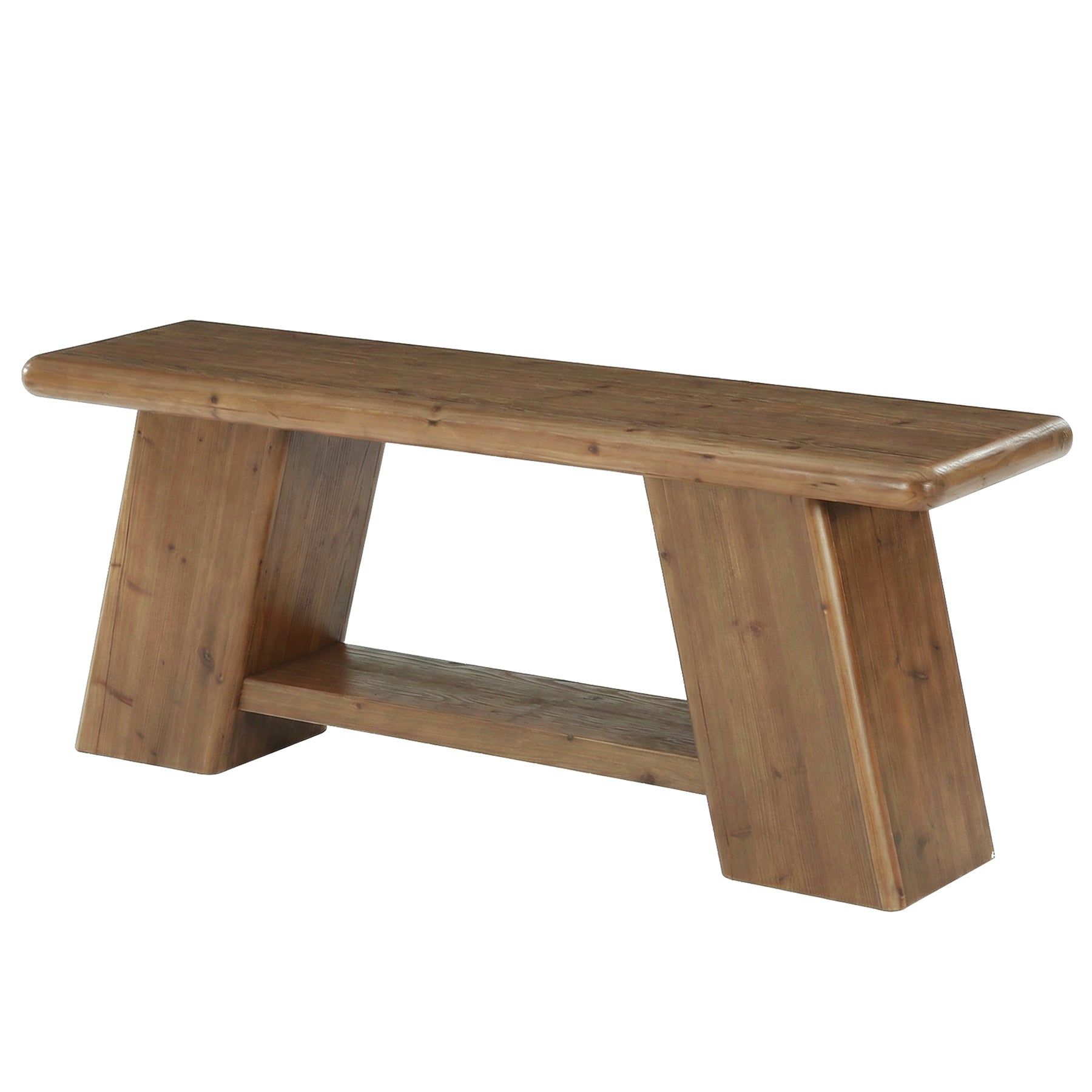 63" Solid Wood Console Table with Storage Shelf, Farmhouse Sofa Table for Behind Couch or Entryway