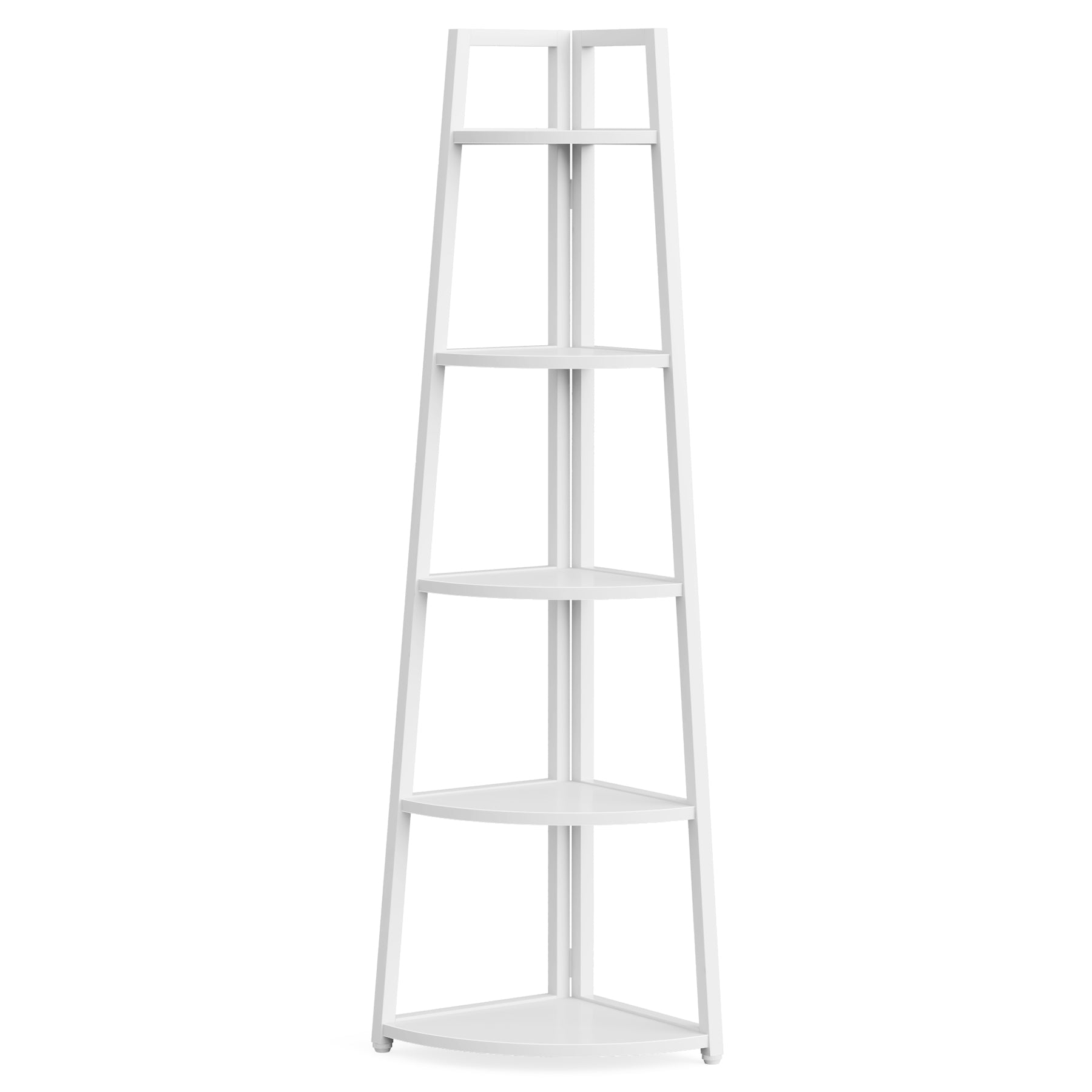 5-Tier Corner Bookshelf, 70" Tall Corner Shelves Plant Stand