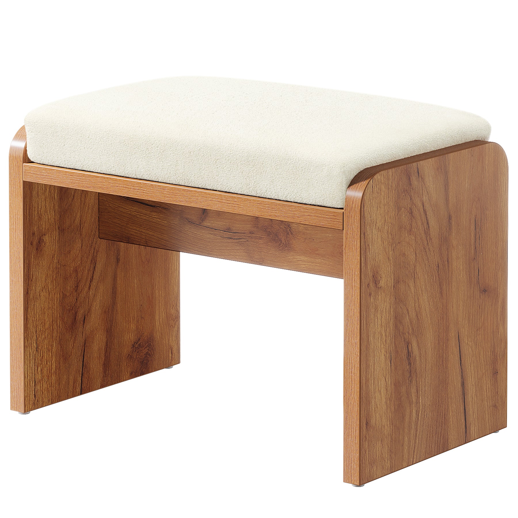 Vanity Stool, Modern Upholstered Ottoman Bench with Removable Cushion