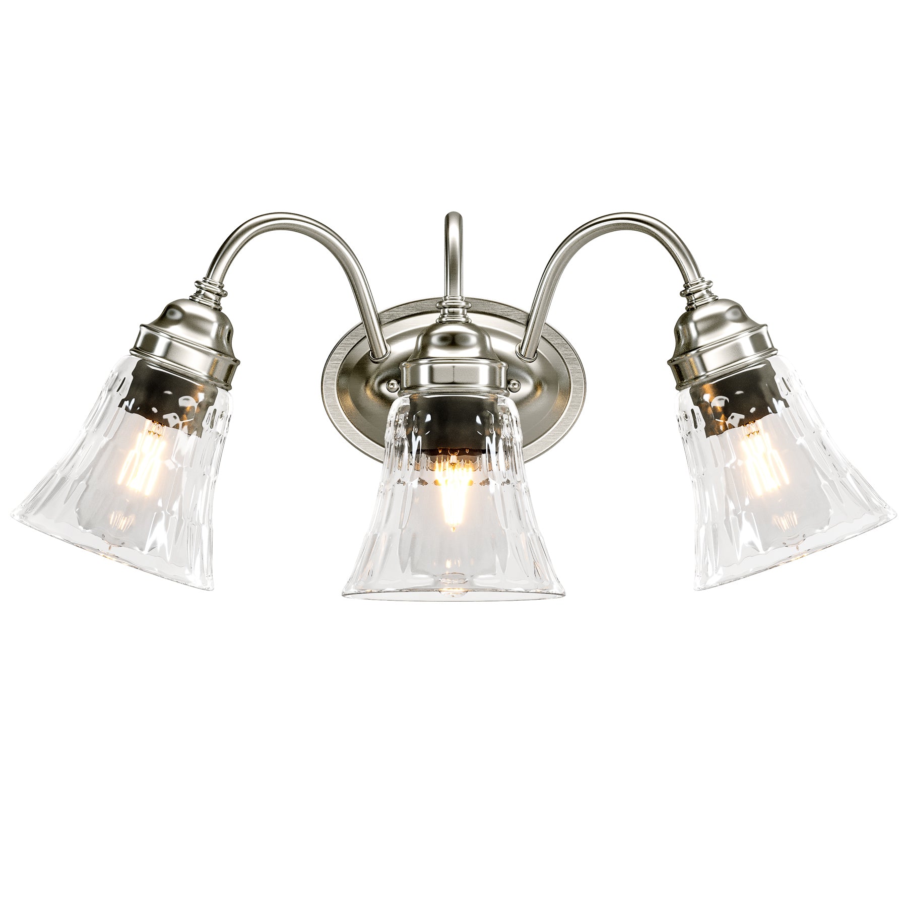 3 - Light Light Fixtures, Modern Bathroom Wall Lights with Glass Shades Tribesigns