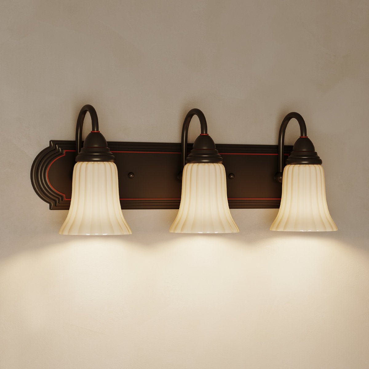 3 - Light Vanity Light, Bathroom Dimmable Wall Light Fixtures with Flower Shape Tribesigns