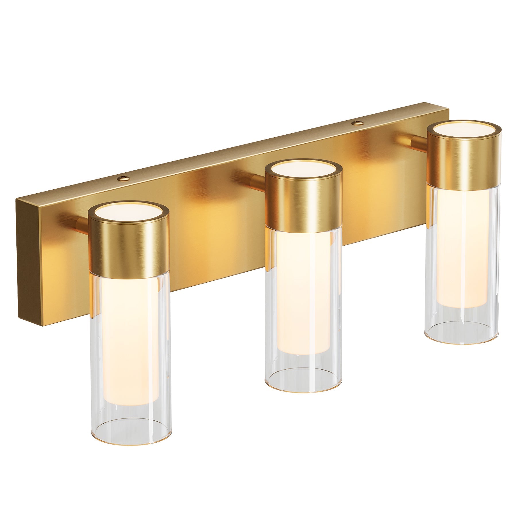 3 - Light Light Fixtures, Modern Bathroom Wall Lights Vanity Lights with Clear Glass Shades Tribesigns