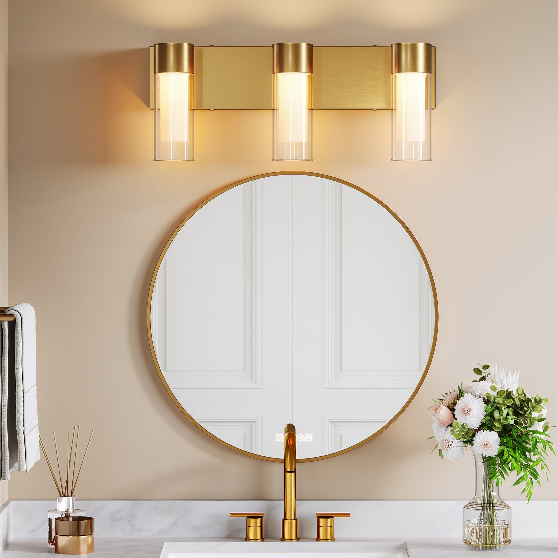 Tribesigns 3-Light Light Fixtures, Modern Bathroom Wall Lights