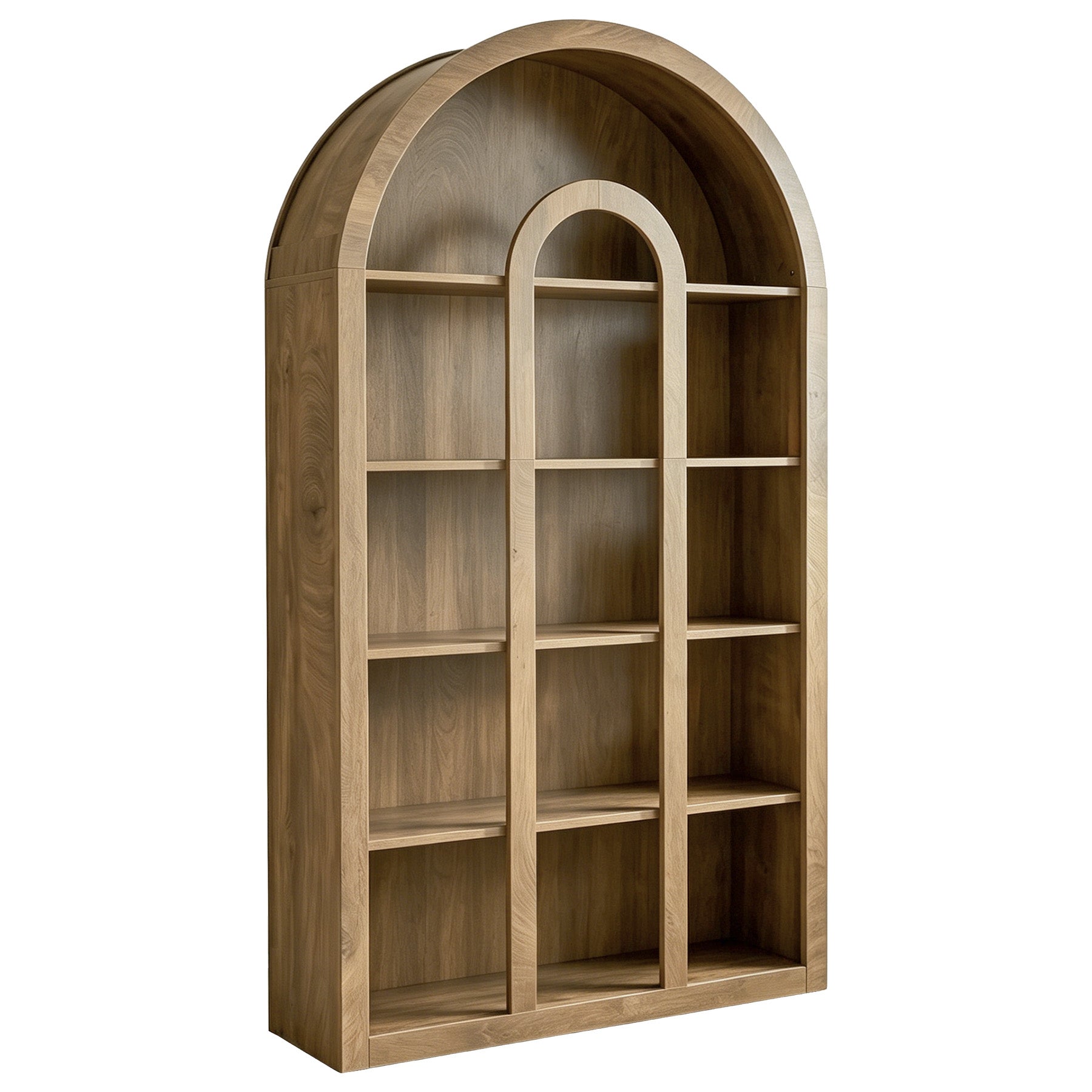 70.87" Tall Bookshelf, 5-Tier Arched Bookcase with Open Shelves for Living Room