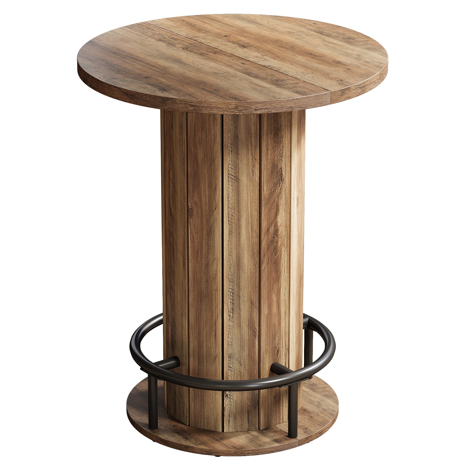 31" Bar Table, Round Bistro Pub Table with Footrest for Dining Coffee Cocktail(Only Table) Tribesigns