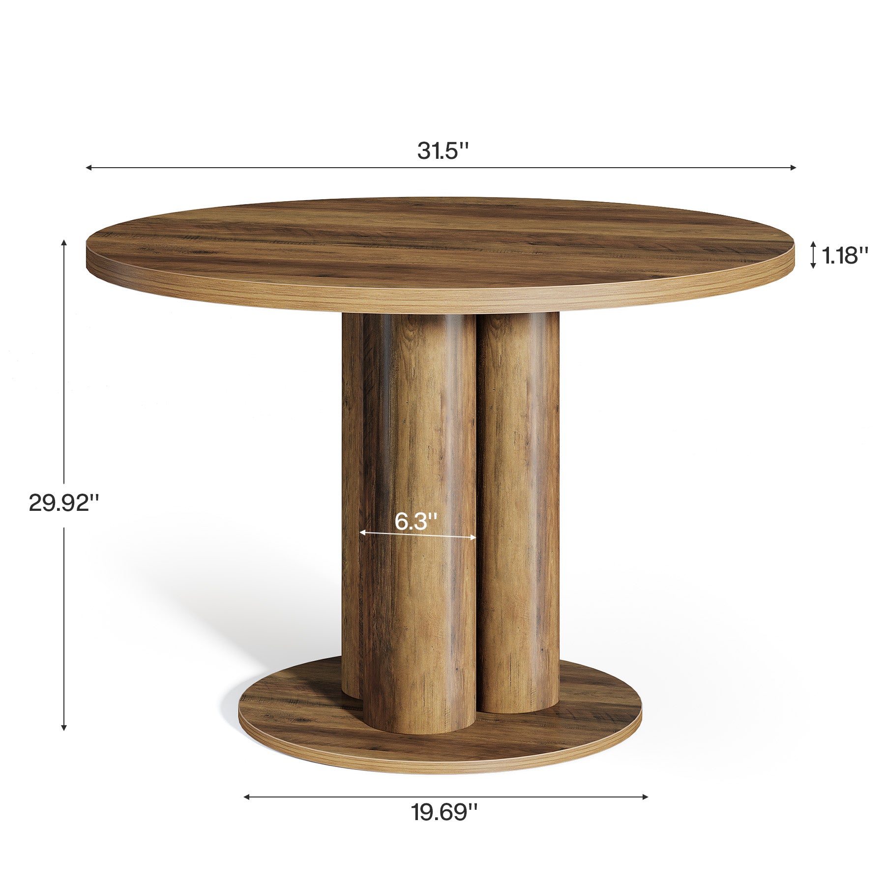 31.5" Round Conference Table, Office Table Meeting Room Desk for 4