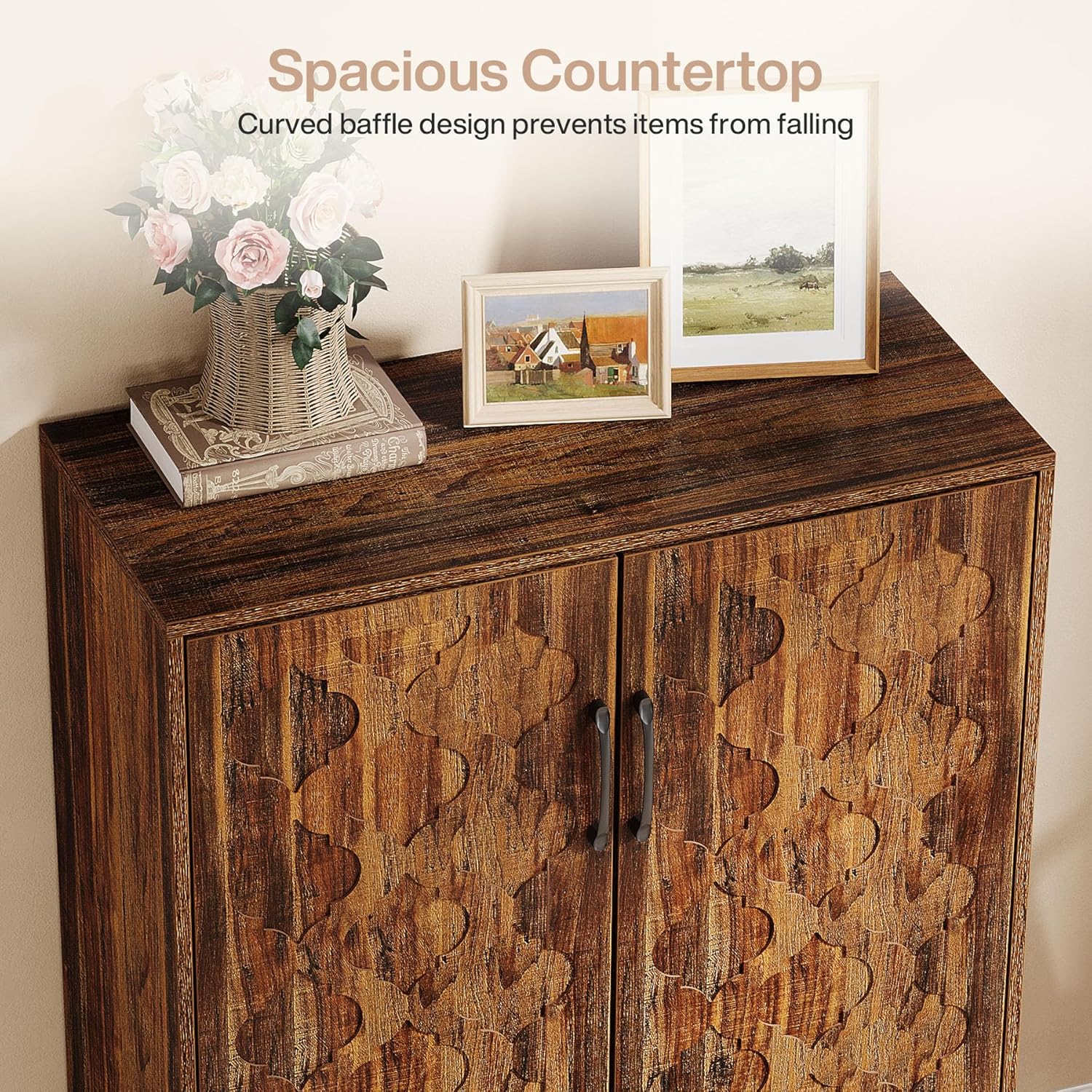 31.5" Shoe Cabinet, 6 - Tier Shoe Rack Storage Cabinet with Adjustable Shelves Tribesigns