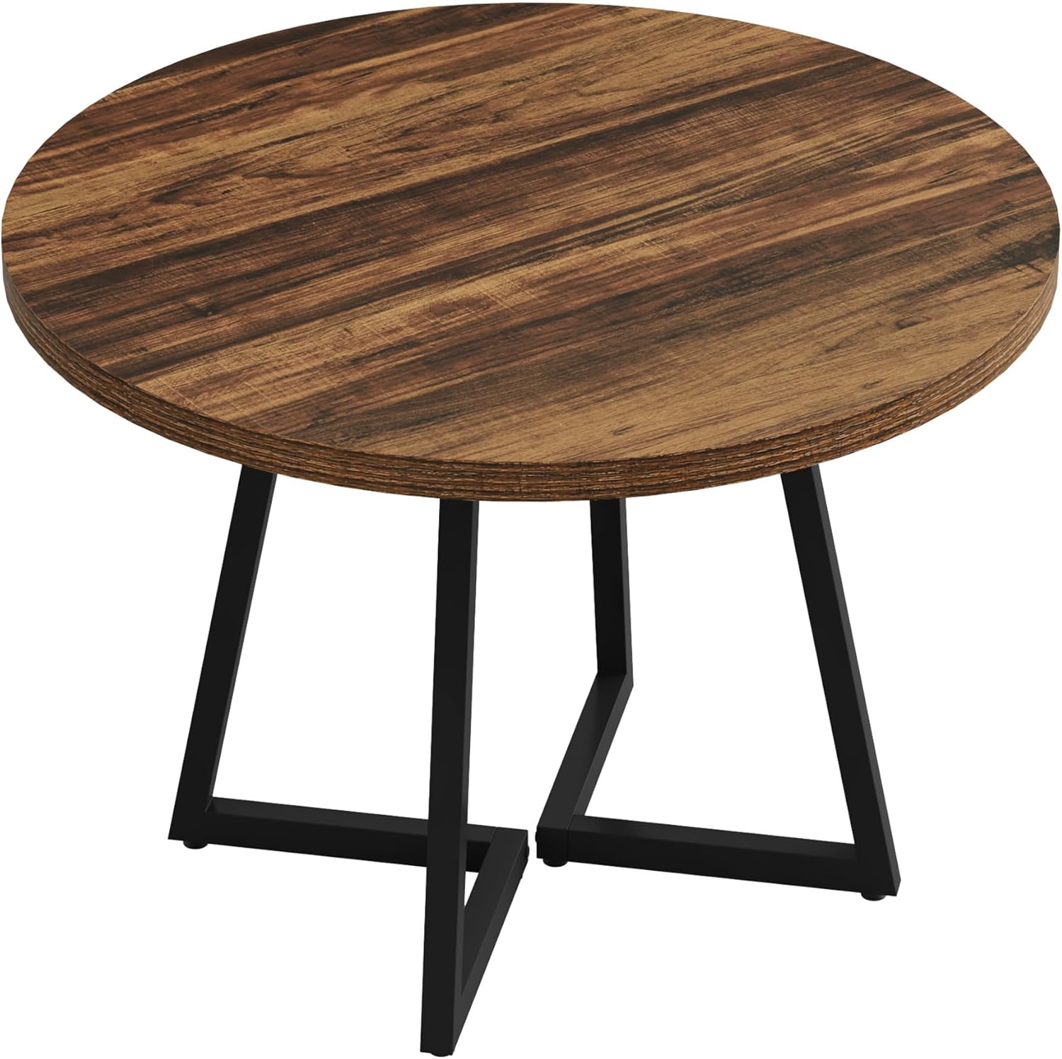 31.5" Dining Table, Industrial Kitchen Dinner Table with Metal Base Tribesigns