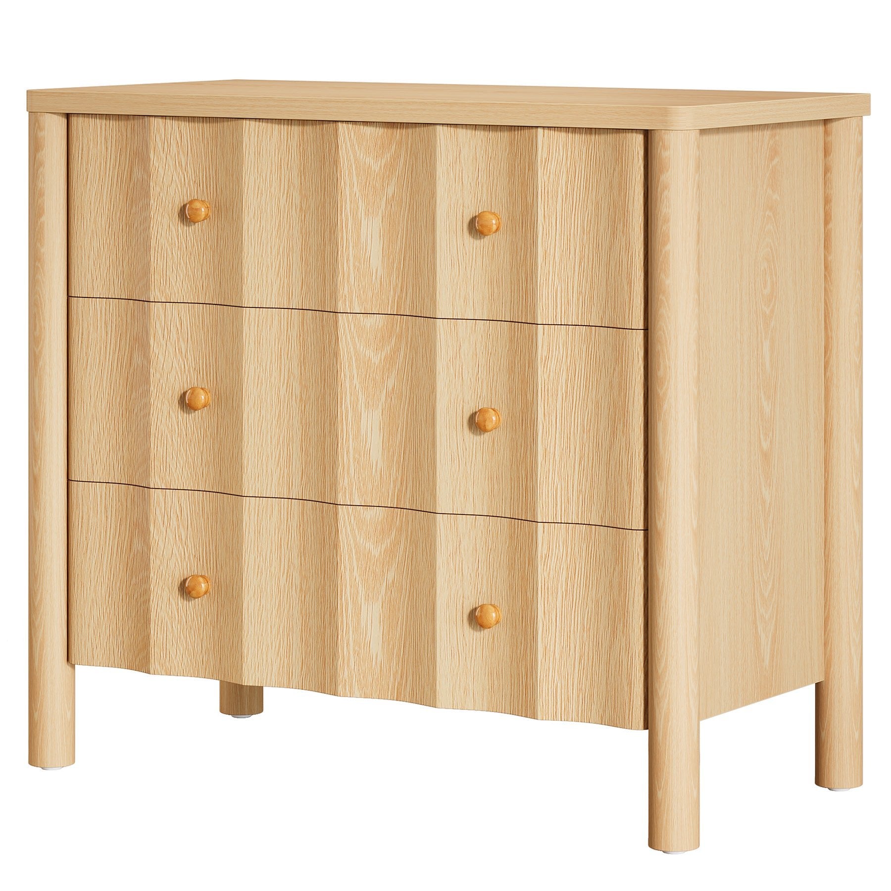 31.5" Nightstand, Modern Oversized Bedside Table with 3 Drawers Tribesigns