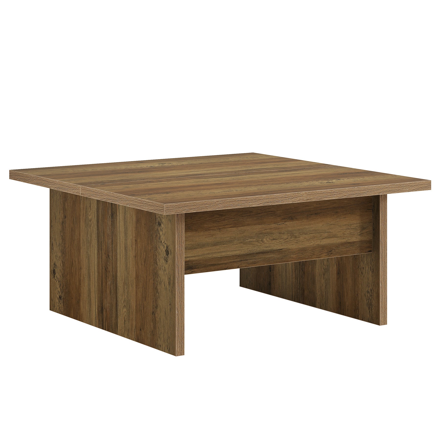 39.4" Square Coffee Table, Farmhouse Cocktail Tea Center Table for Living Room