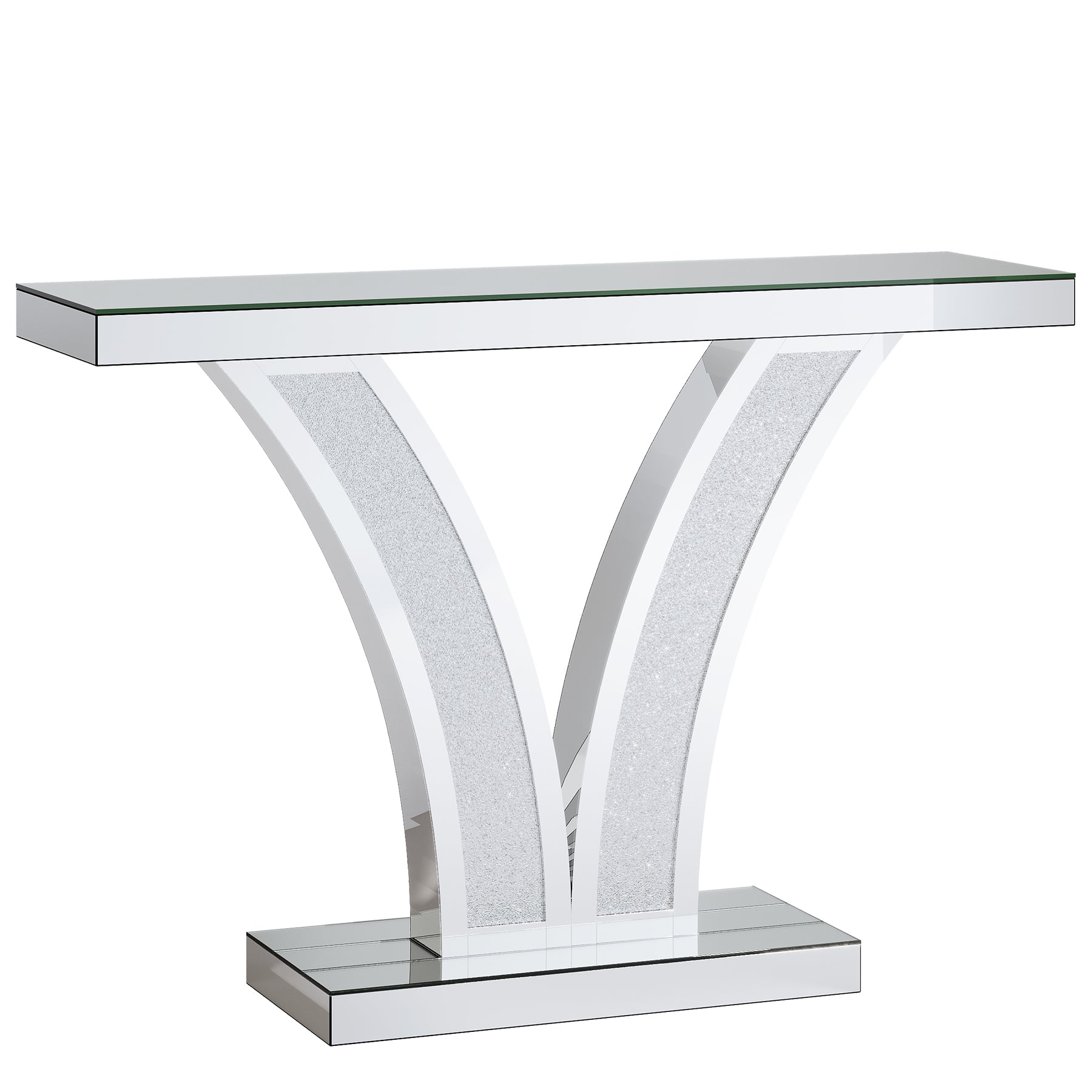 39" Mirrored Console Table, Modern Silver Entryway Table