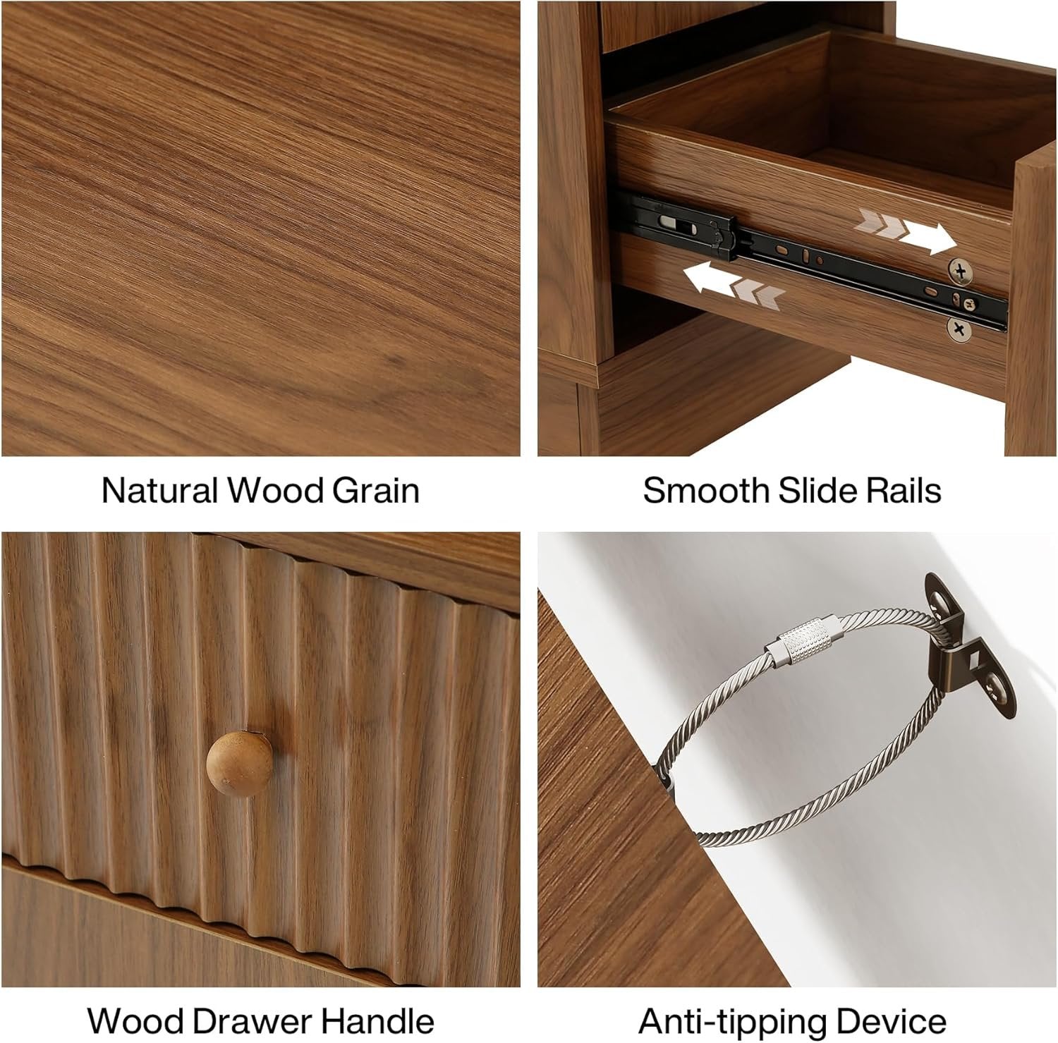 39" Wooden Bathroom Floor Cabinet, Tall Narrow Storage Cabinet with 5 Drawers