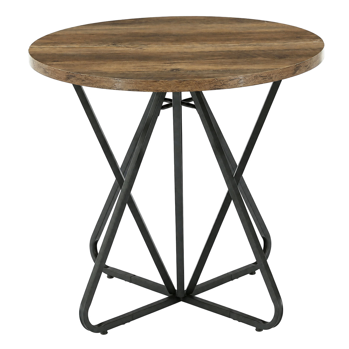 31.5" Round Dining Table, Small Farmhouse Kitchen Table with Geometric Frame for 2-4