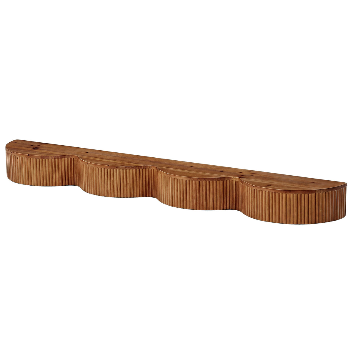 70.9" Fireplace Mantel, Solid Wood Fluted Floating Display Mantel Shelf for Living Room