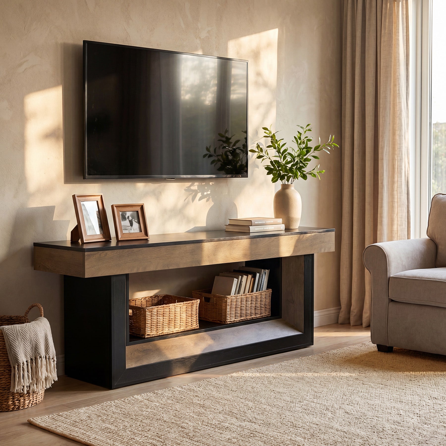 63" Modern TV Stand, Media Console Entertainment Center
