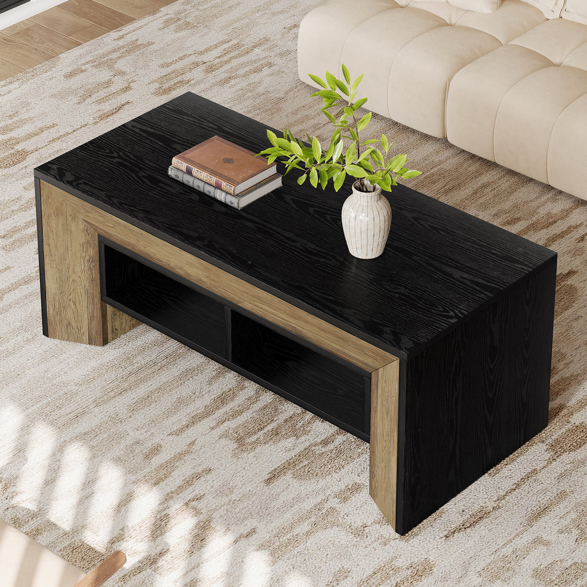Modern Coffee Table with Open Storage