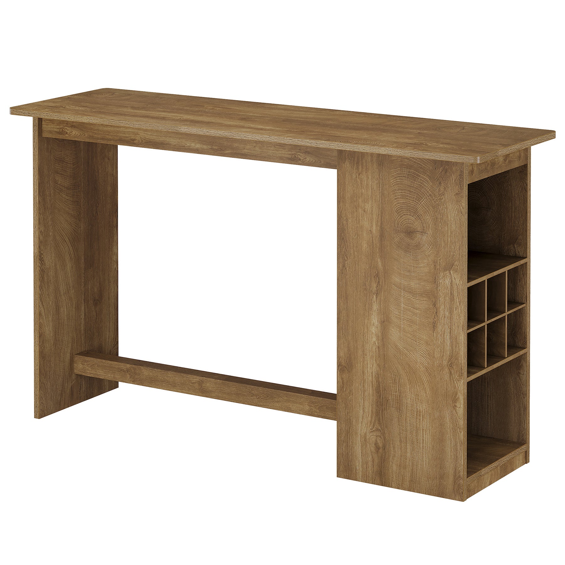 63" Long Bar Table, Counter Height Pub Table with Built-in Wine Storage for Home Bar
