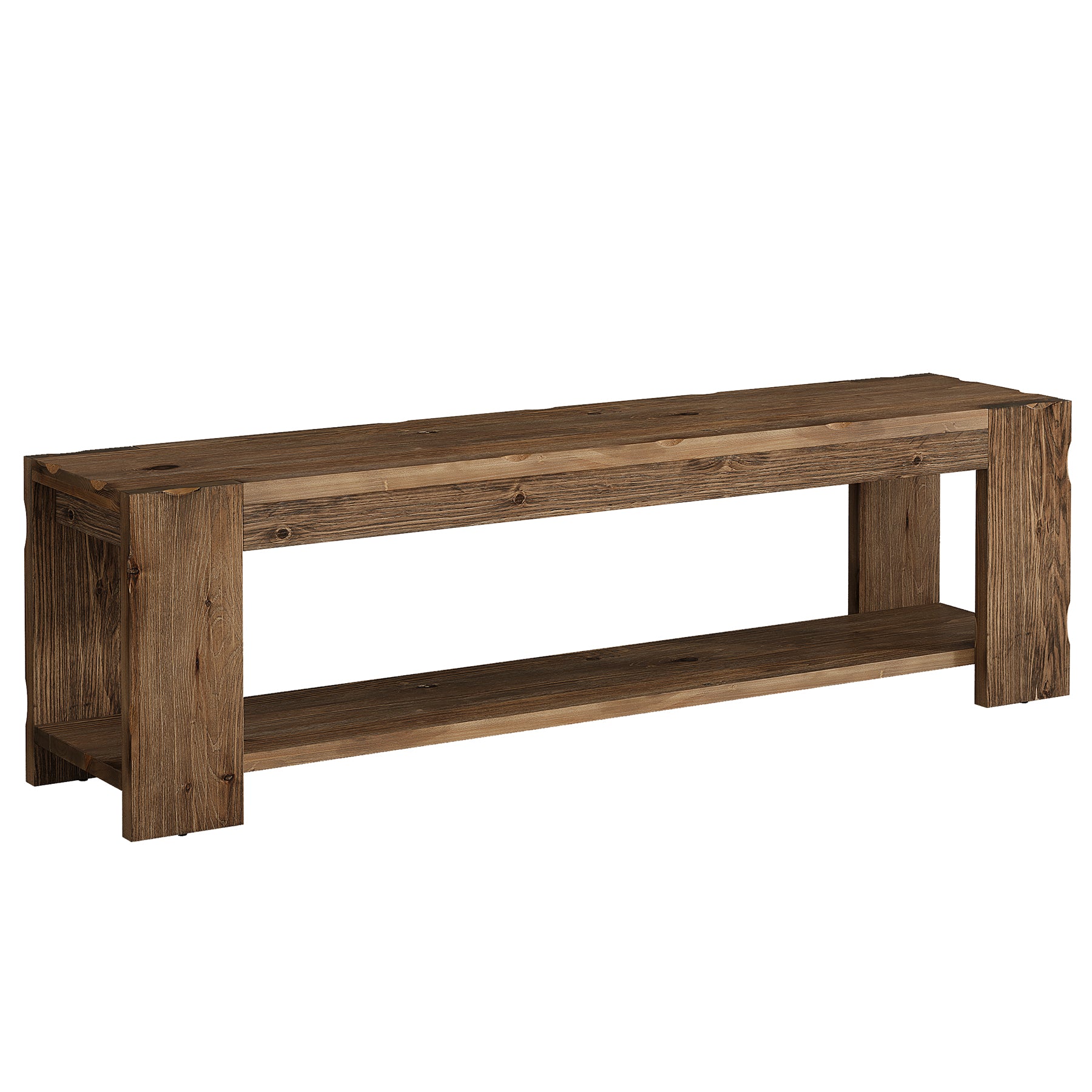 55" Solid Wood TV Stand, 2-Tier TV Console Media Stand for TVs up to 60"