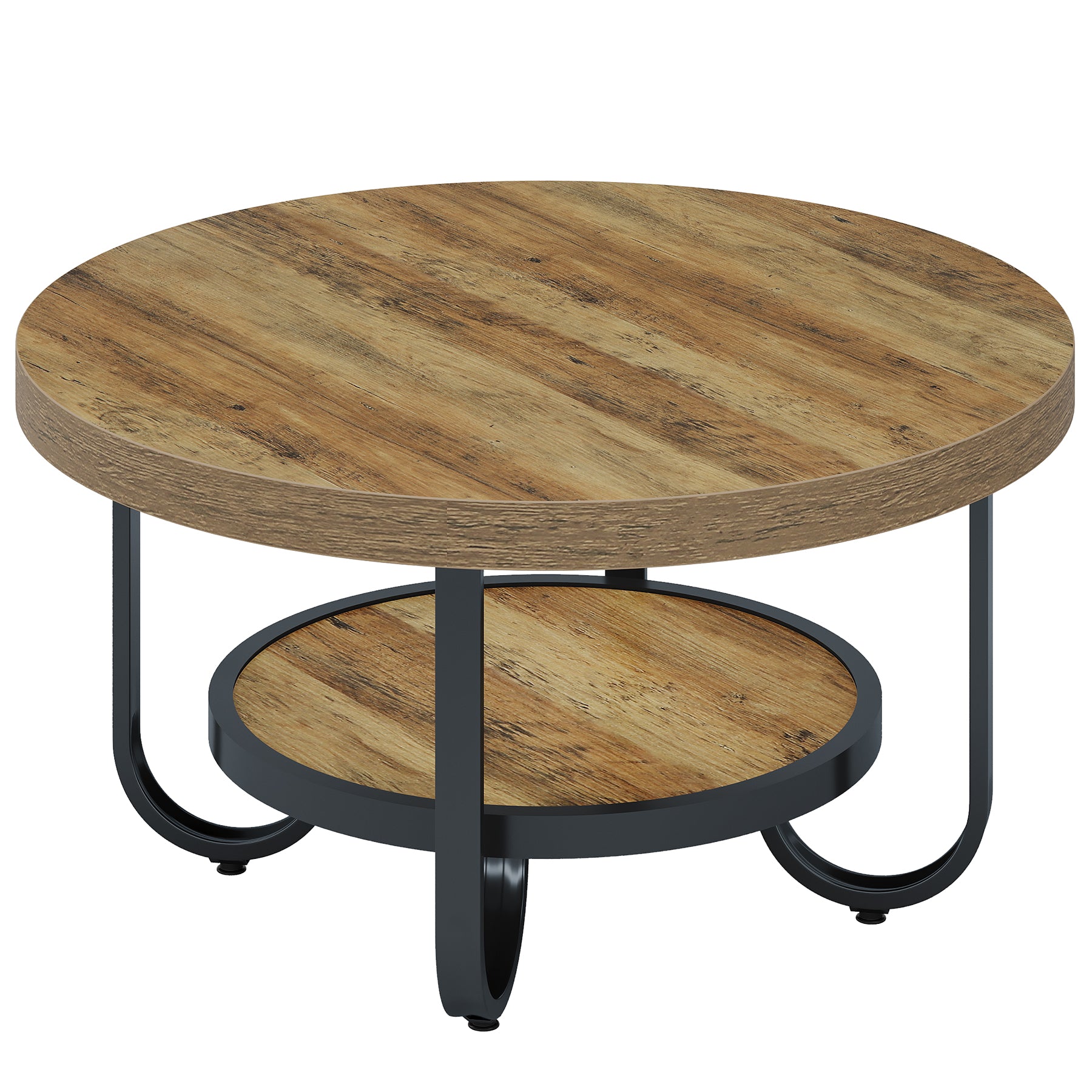 31" Coffee Table, 2 - Tier Center Table Cocktail Tea Table with Storage Shelf Tribesigns