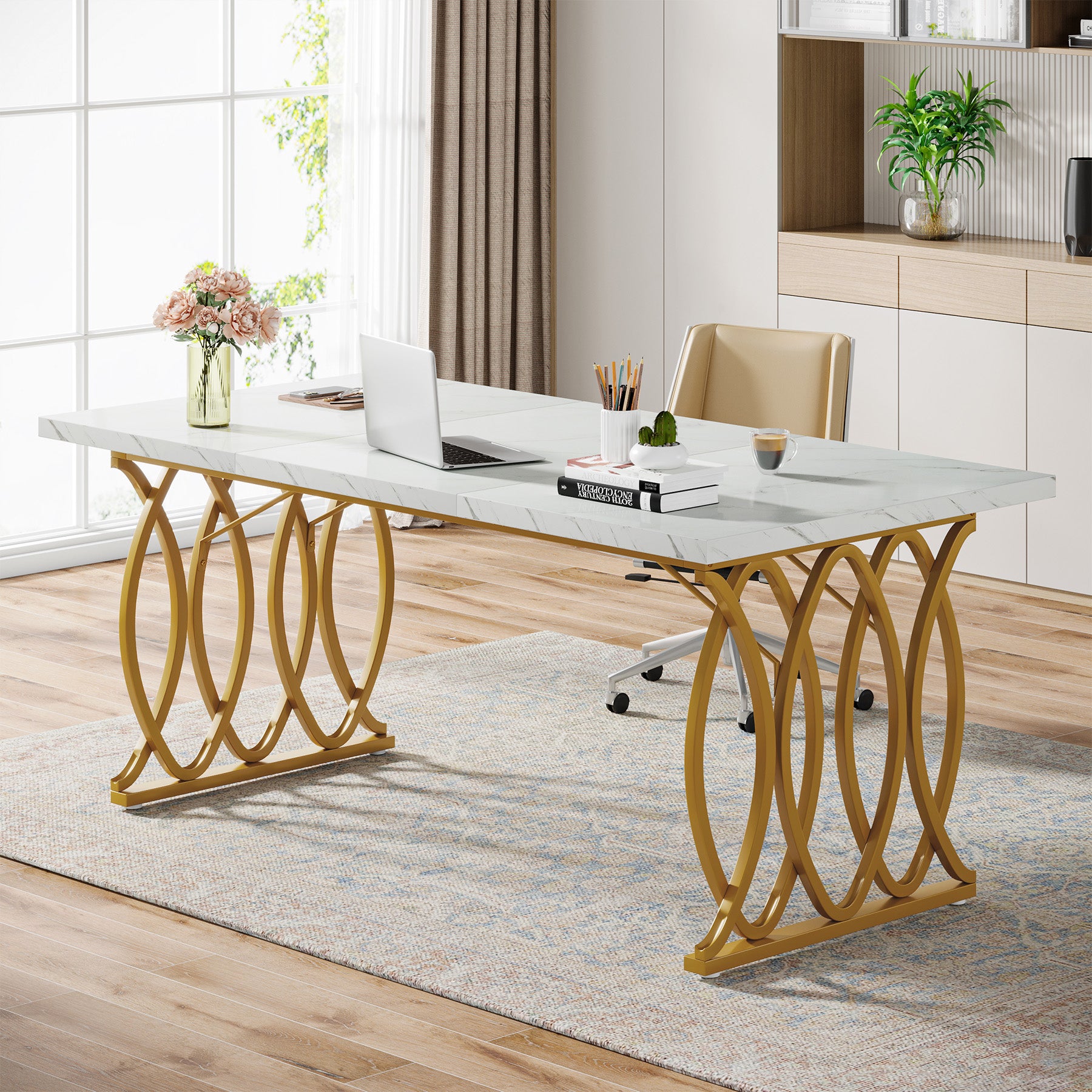 63" Executive Desk, Modern Computer Desk Conference Room Table Tribesigns