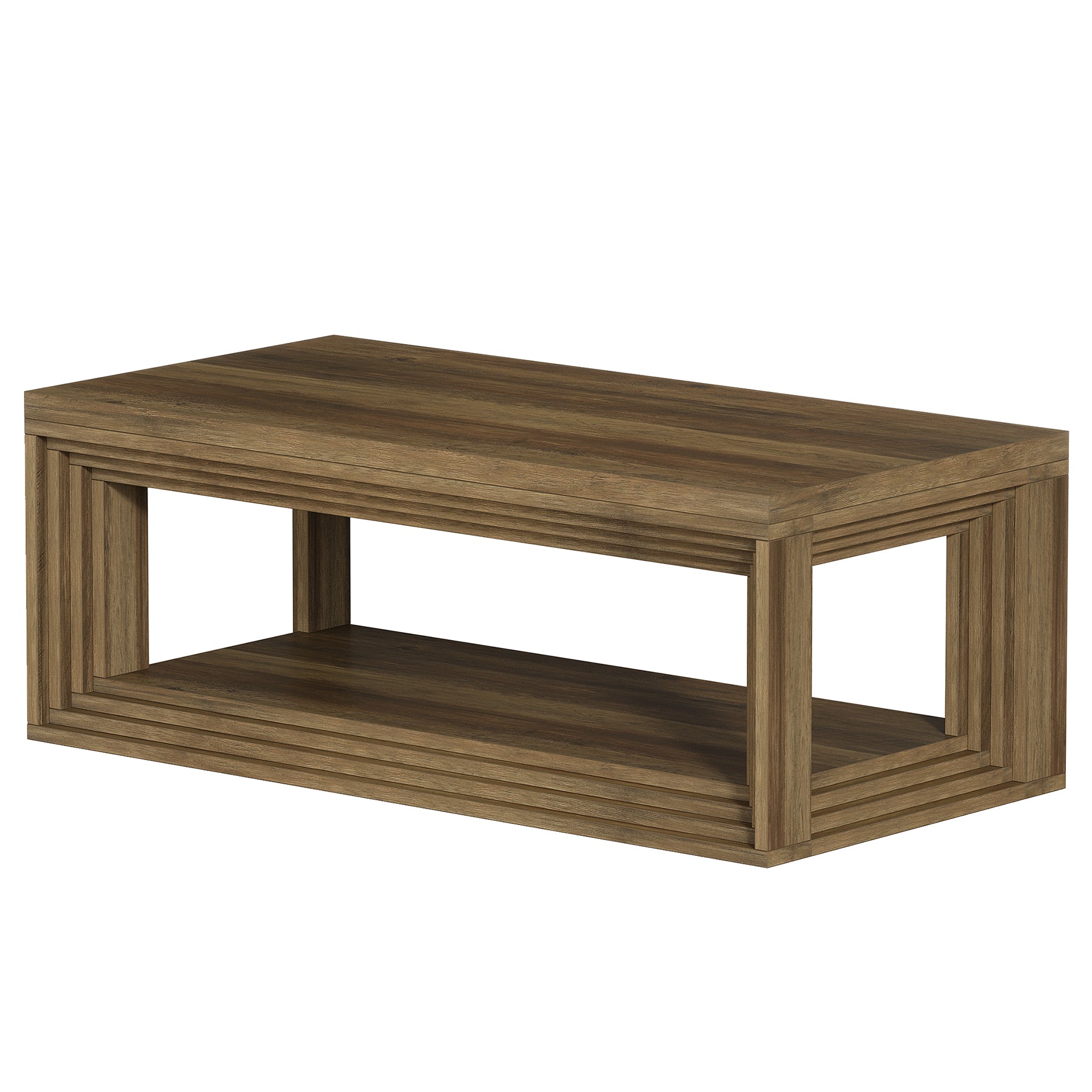 Rectangular Coffee Table with Open Storage Shelf
