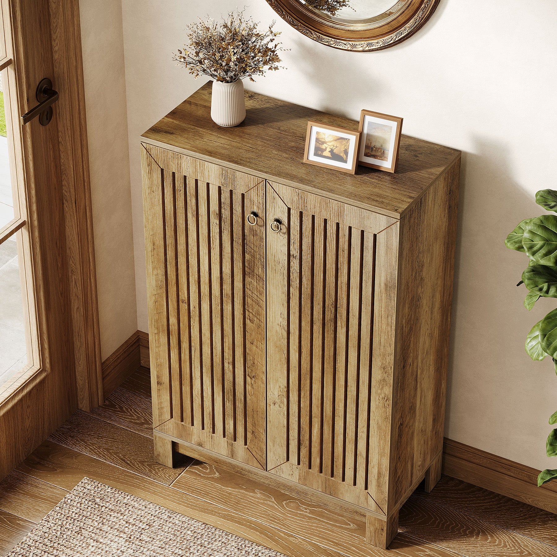 5-Tier Shoe Cabinet with Doors, Entryway Shoe Rack Organizer for Living Room, Hallway