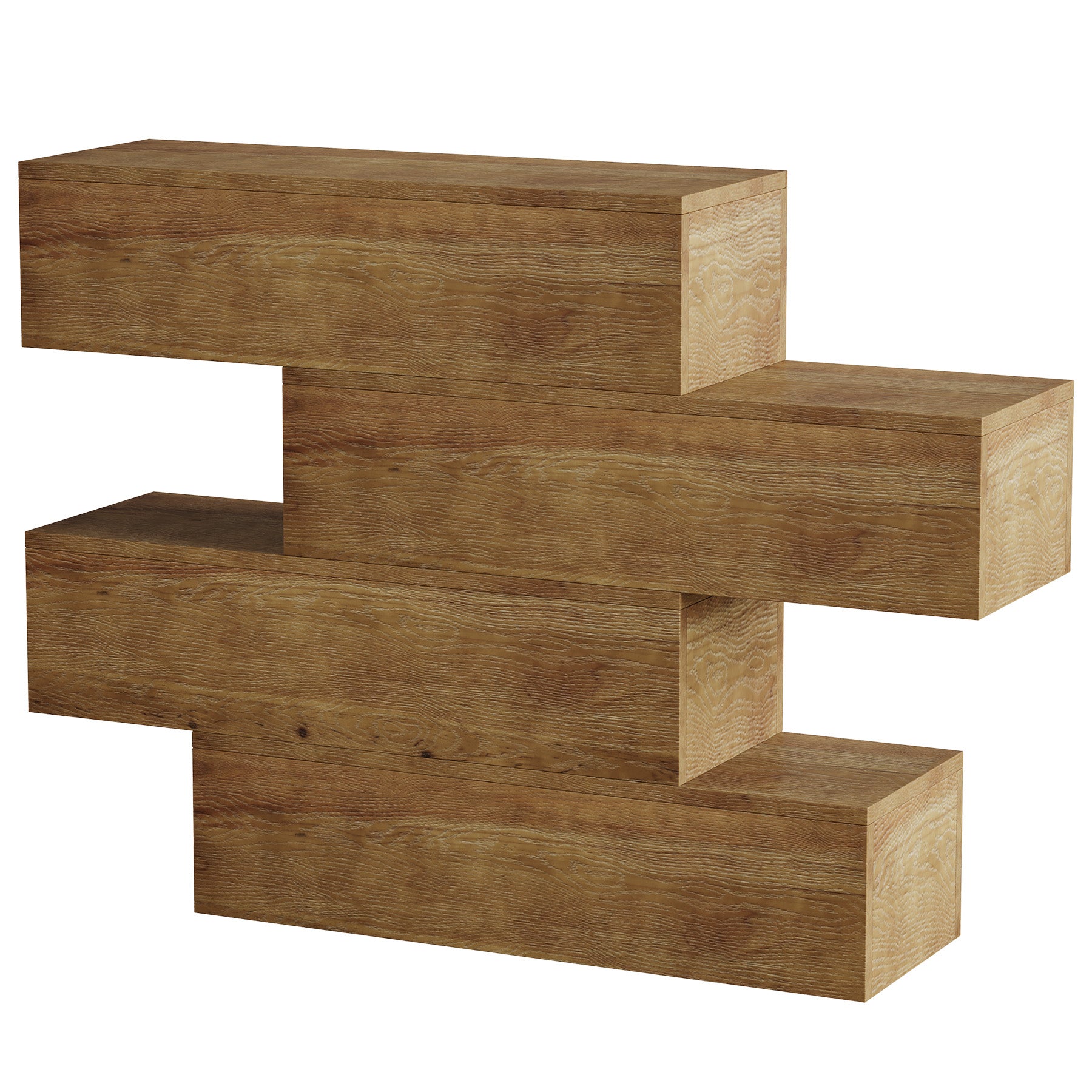 43.3" Asymmetrical Solid Wood Console Table, Rustic Sofa Table Industrial Accent Display Table for Living Room