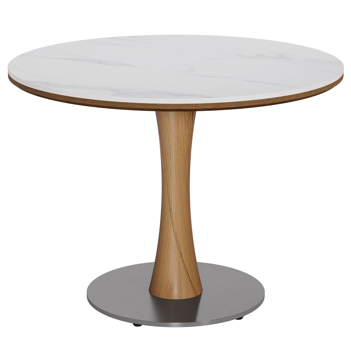 35" Round Conference Table with Sintered Stone Top, Meeting Table