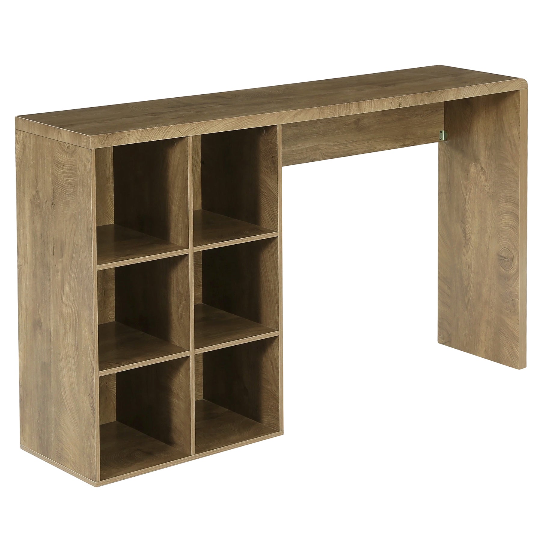 70.9" Bar Table with 6 Cubbies Storage, Narrow Bar Unit Counter Height Pub Table