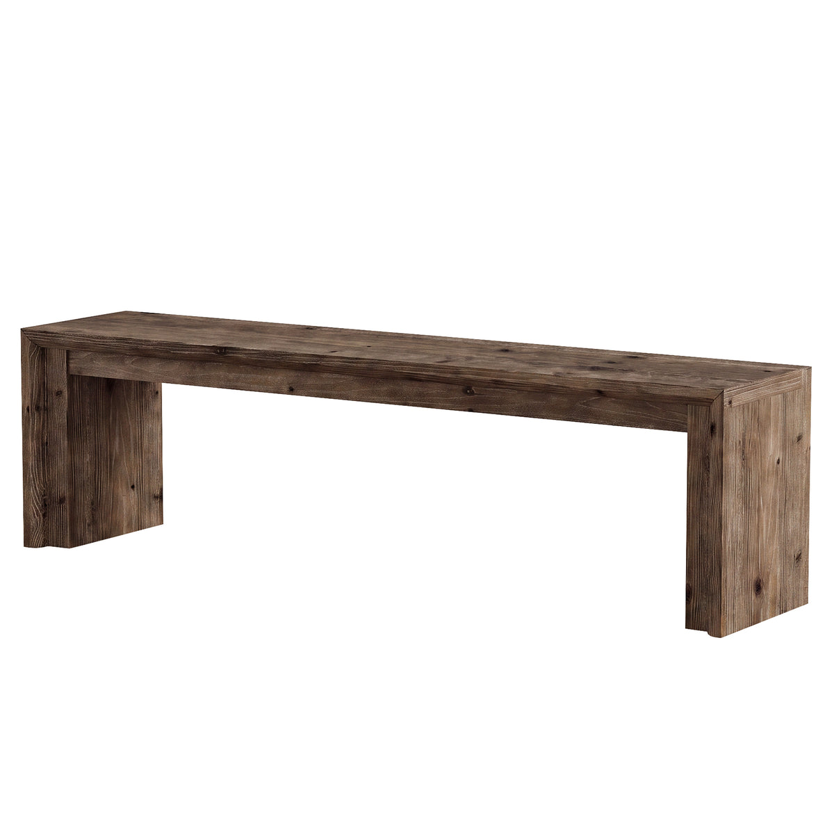 63" Solid Wood Entryway Shoe Bench, Farmhouse End of Bed Bench for 2-3 People