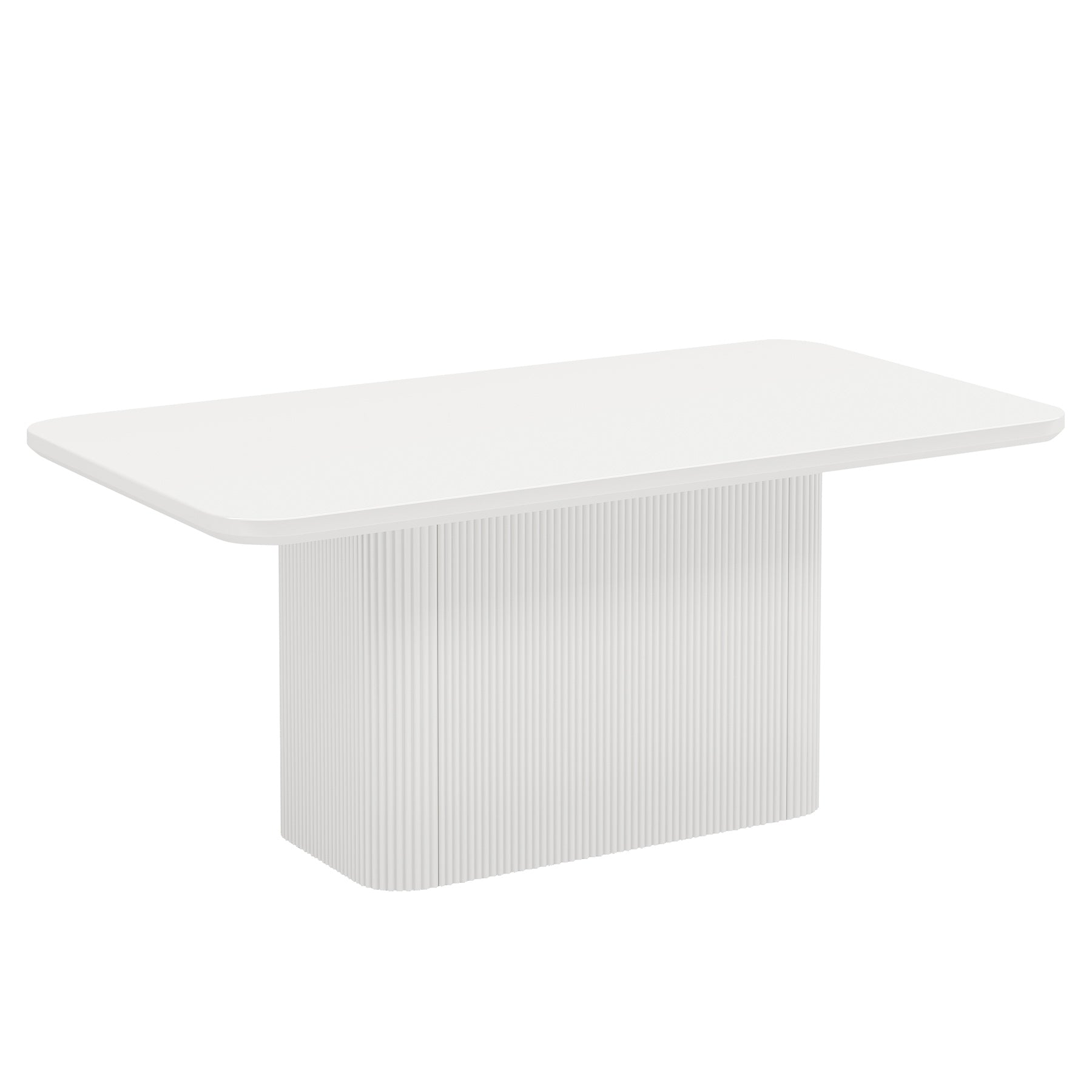 63" Dining Table, Modern Kitchen Table with Fluted Pedestal for 4-6 People