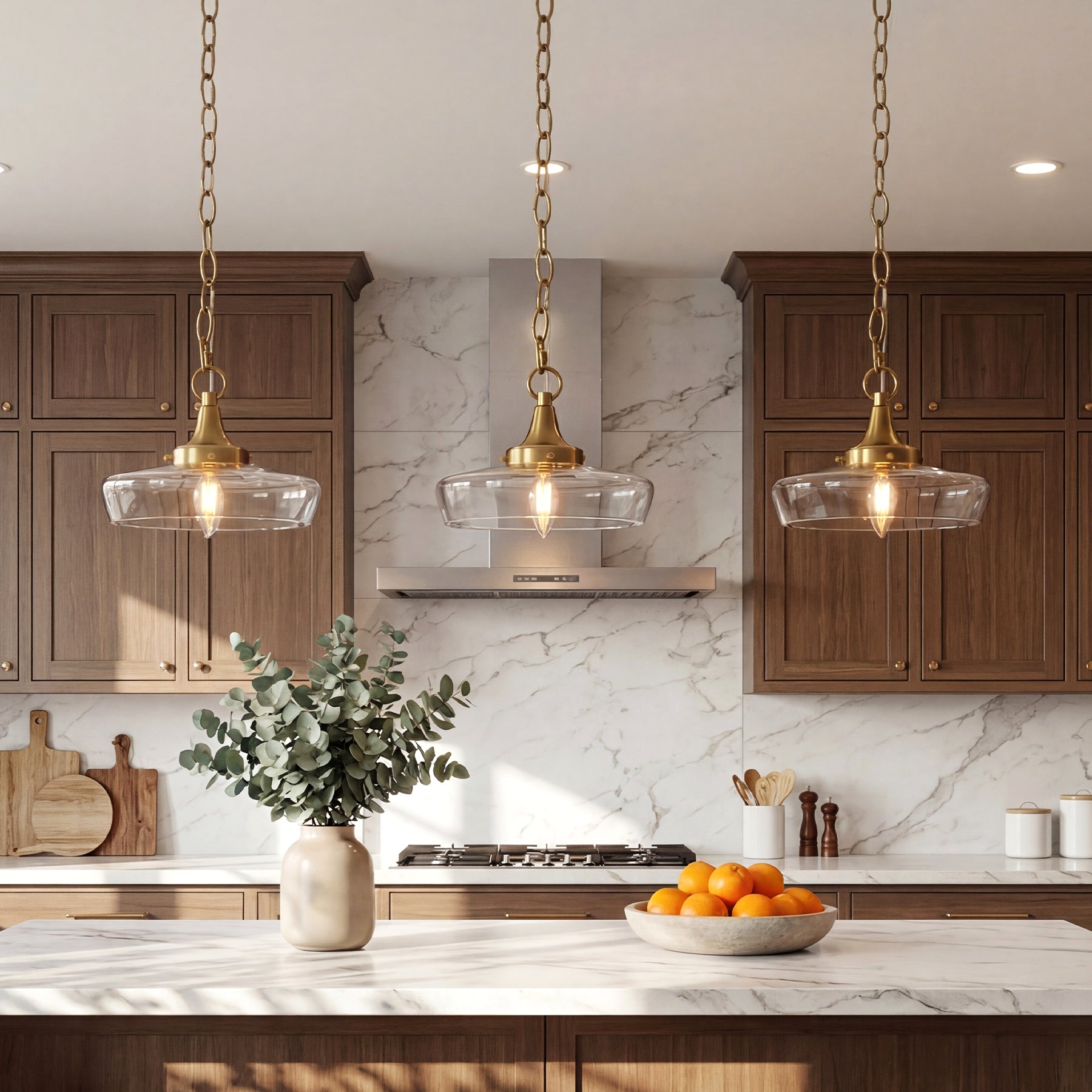 Elegant Light Fixture, 1-Light Glass Shade Pendant Light for Dining Room