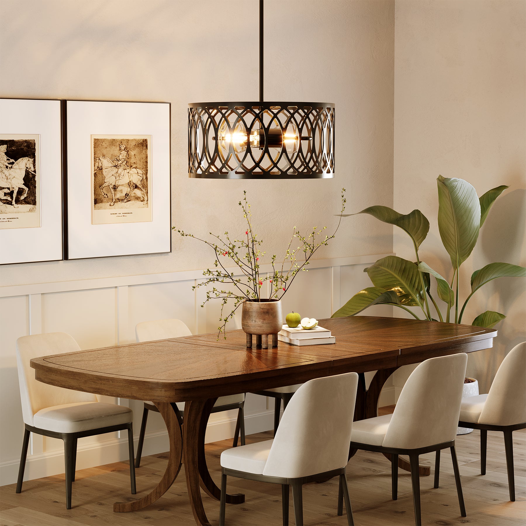 13" Pendant Lights, 2-Light Modern Chandelier with Adjustable Height