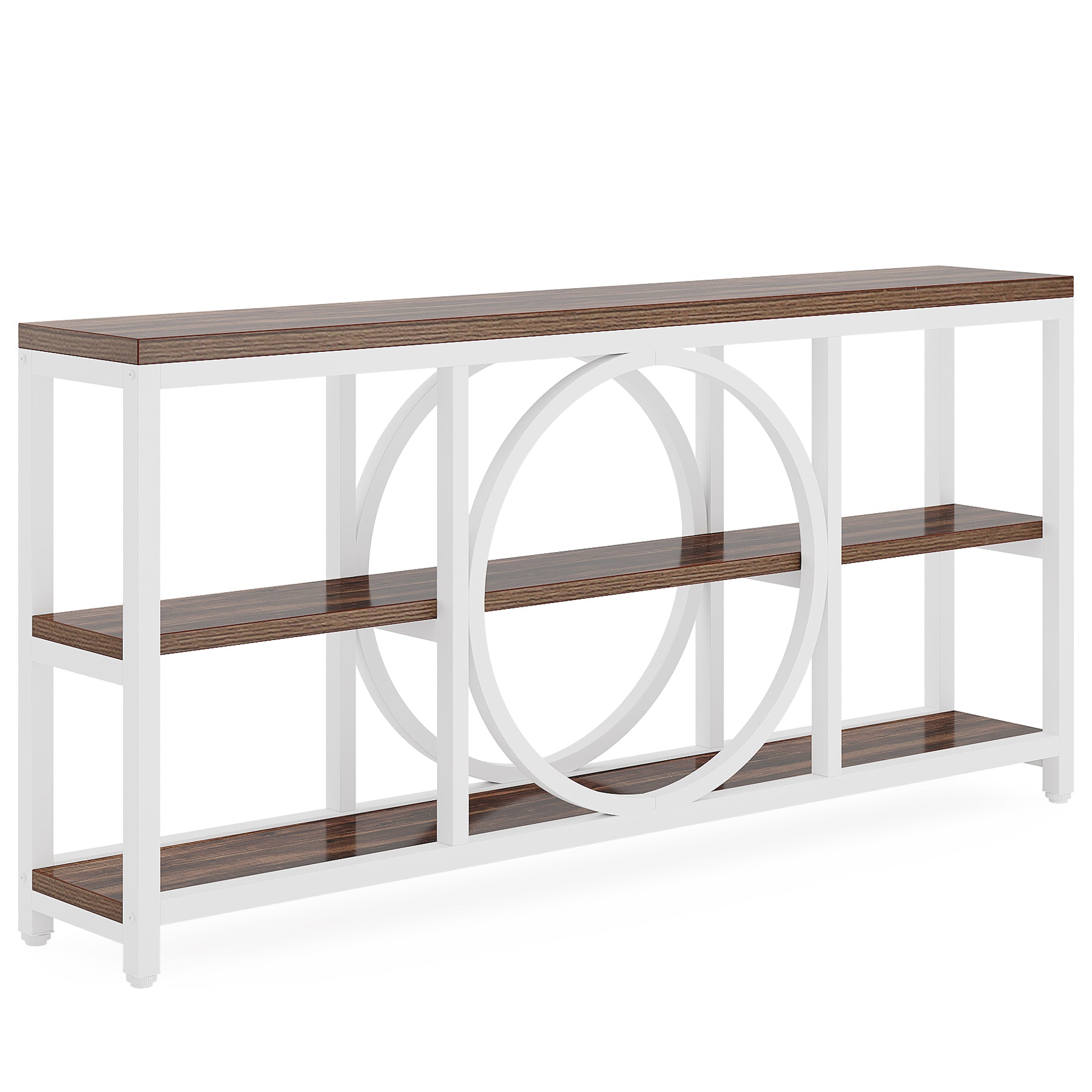 Console Table, 70.9" Narrow Sofa Table with 3 Tier Storage Shelves Tribesigns