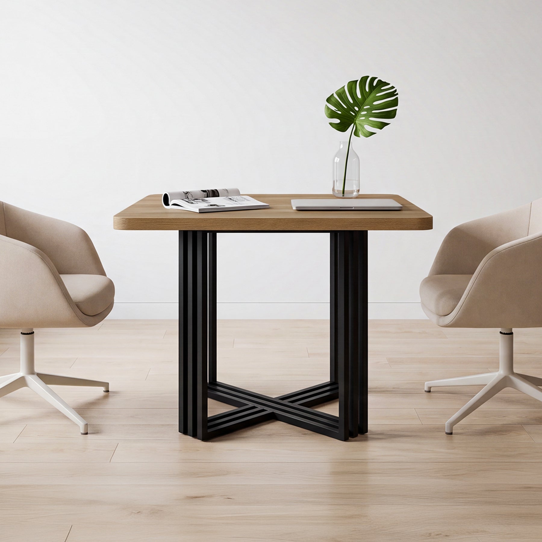 39.4-Inch Conference Table for 4, Compact Modular Meeting Table for Small Offices