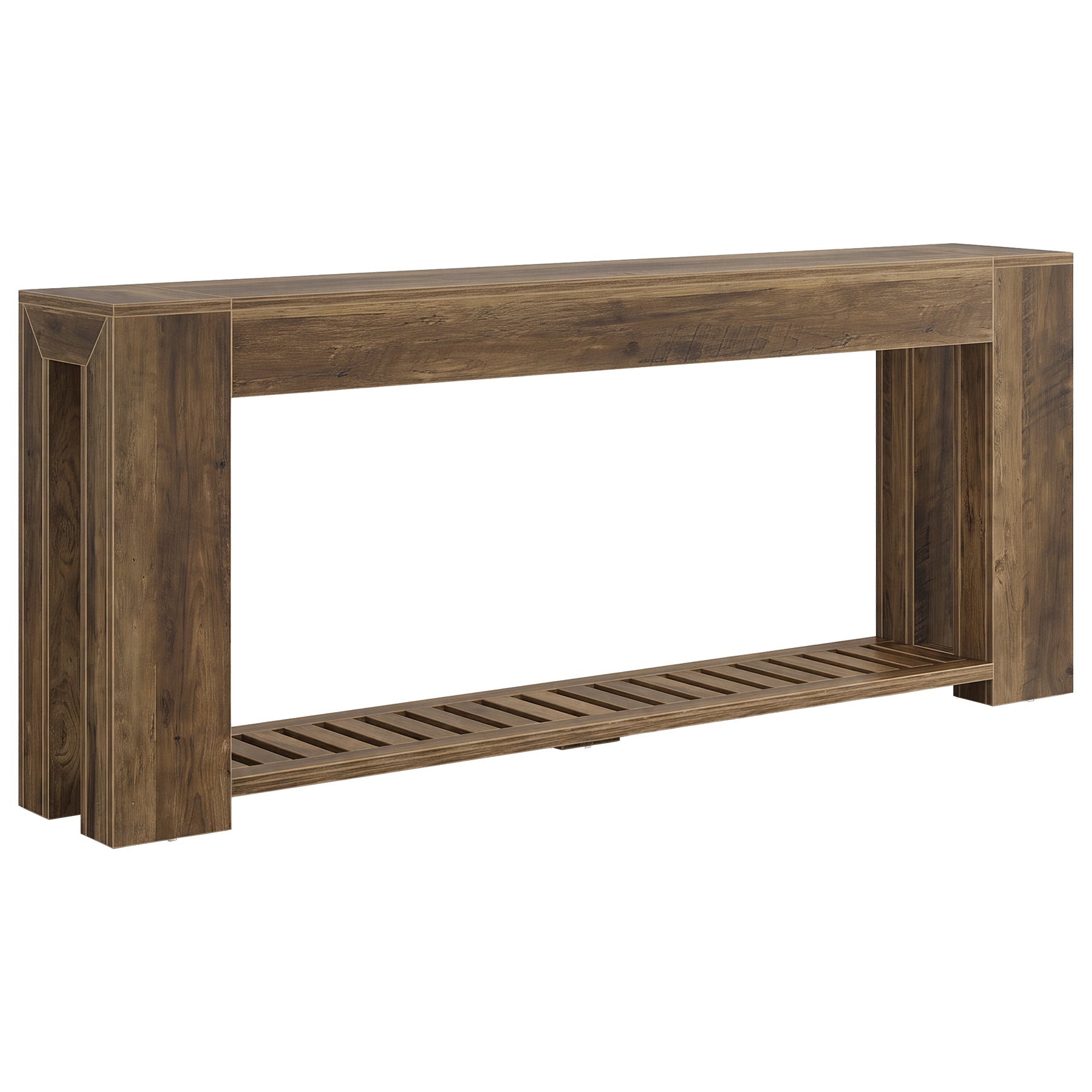 79" Console Table with Storage Shelf, Farmhouse Narrow Sofa Table Behind Couch