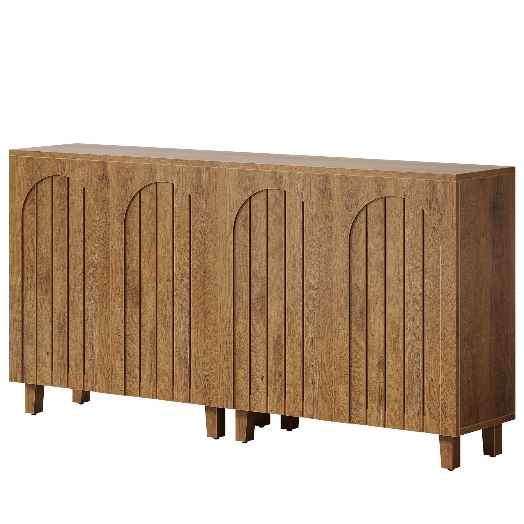 Sideboard Buffet Cabinet Set of 2, 63" Accent Cabinet with Shutter Doors