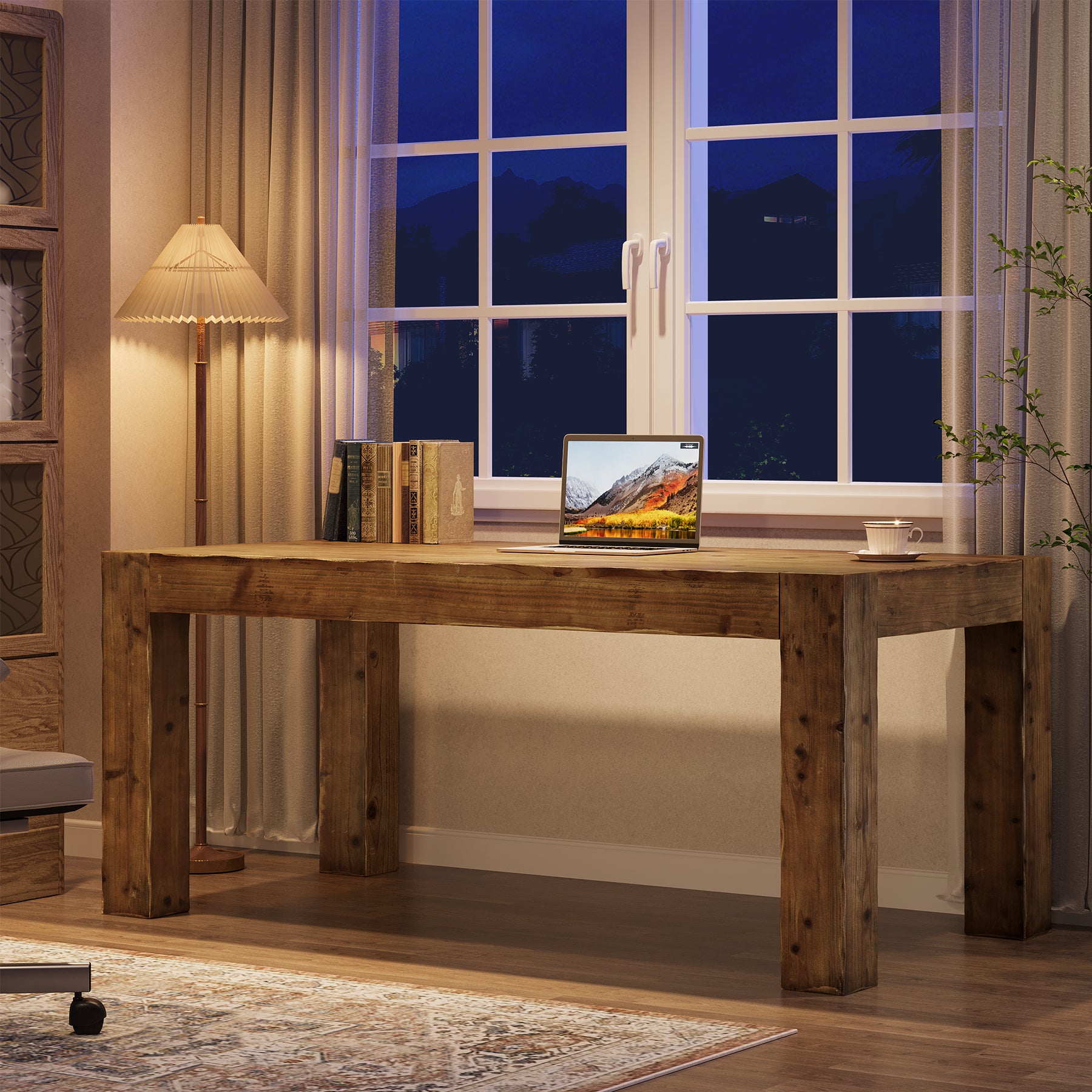 63" Executive Desk, Office Computer Desk with Thick Desktop